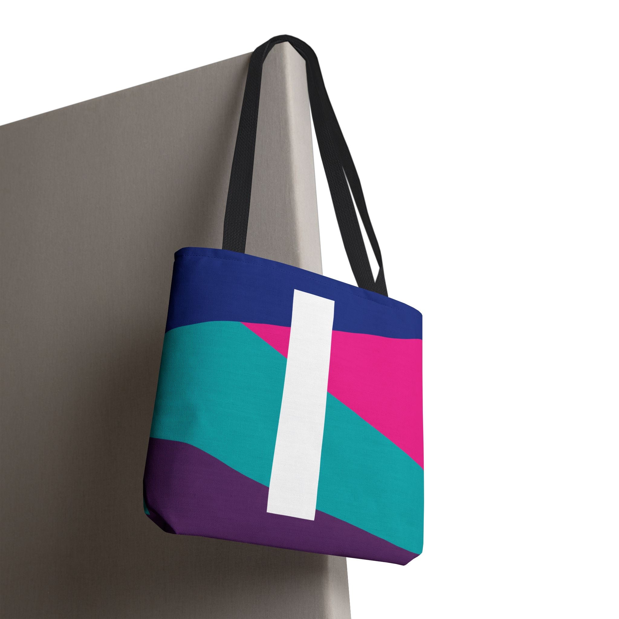 Monogram 'I' Colorblock Tote Bag — Personalized Initial I Shoulder Tote