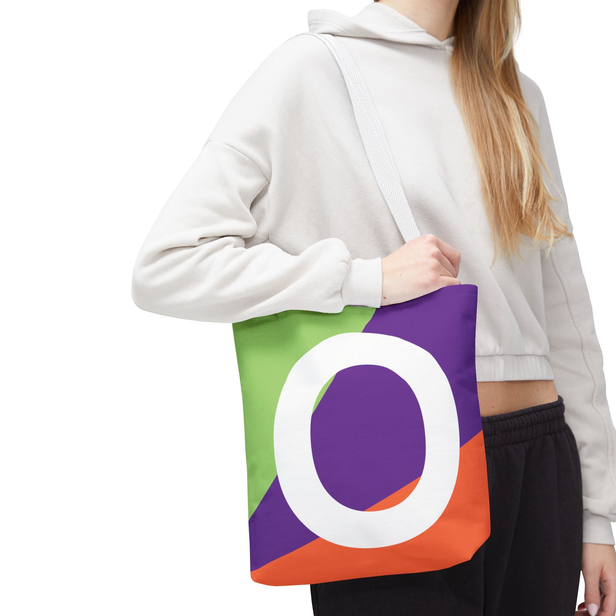 Monogram 'O' Colorblock Tote Bag — Personalized Initial O Shoulder Tote