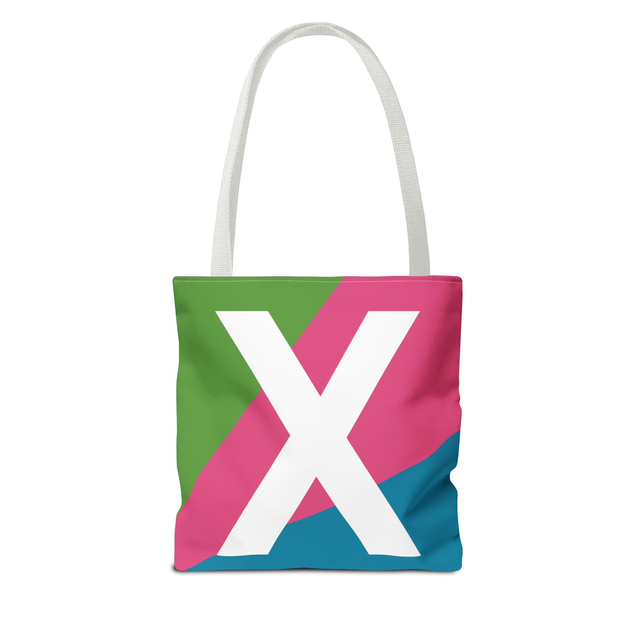 Monogram 'X' Colorblock Tote Bag — Personalized Initial X Shoulder Tote