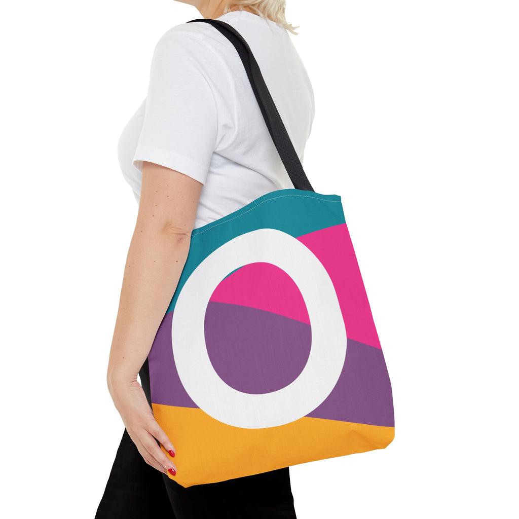 Monogram 'O' Colorblock Tote Bag — Personalized Initial O Shoulder Tote
