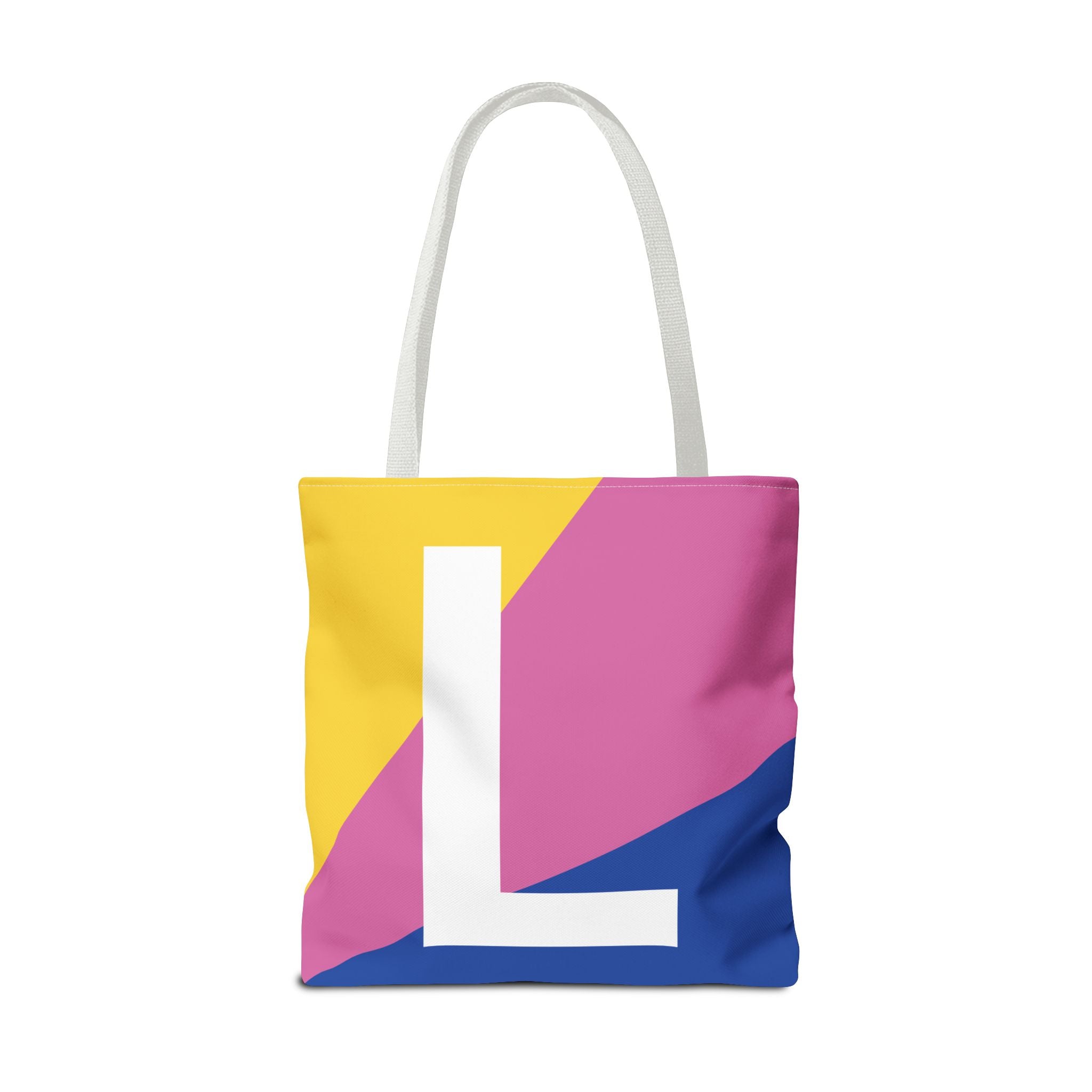 Monogram 'L' Colorblock Tote Bag — Personalized Initial L Shoulder Tote