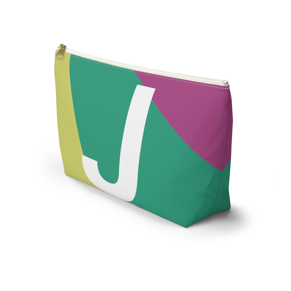 Initials Colorblock Accessory Pouch — Monogram J T-Bottom Cosmetic Bag