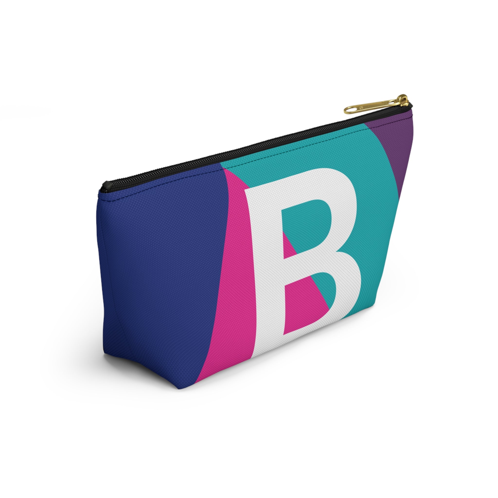 Initials Colorblock Accessory Pouch — Monogram B T-Bottom Cosmetic Bag