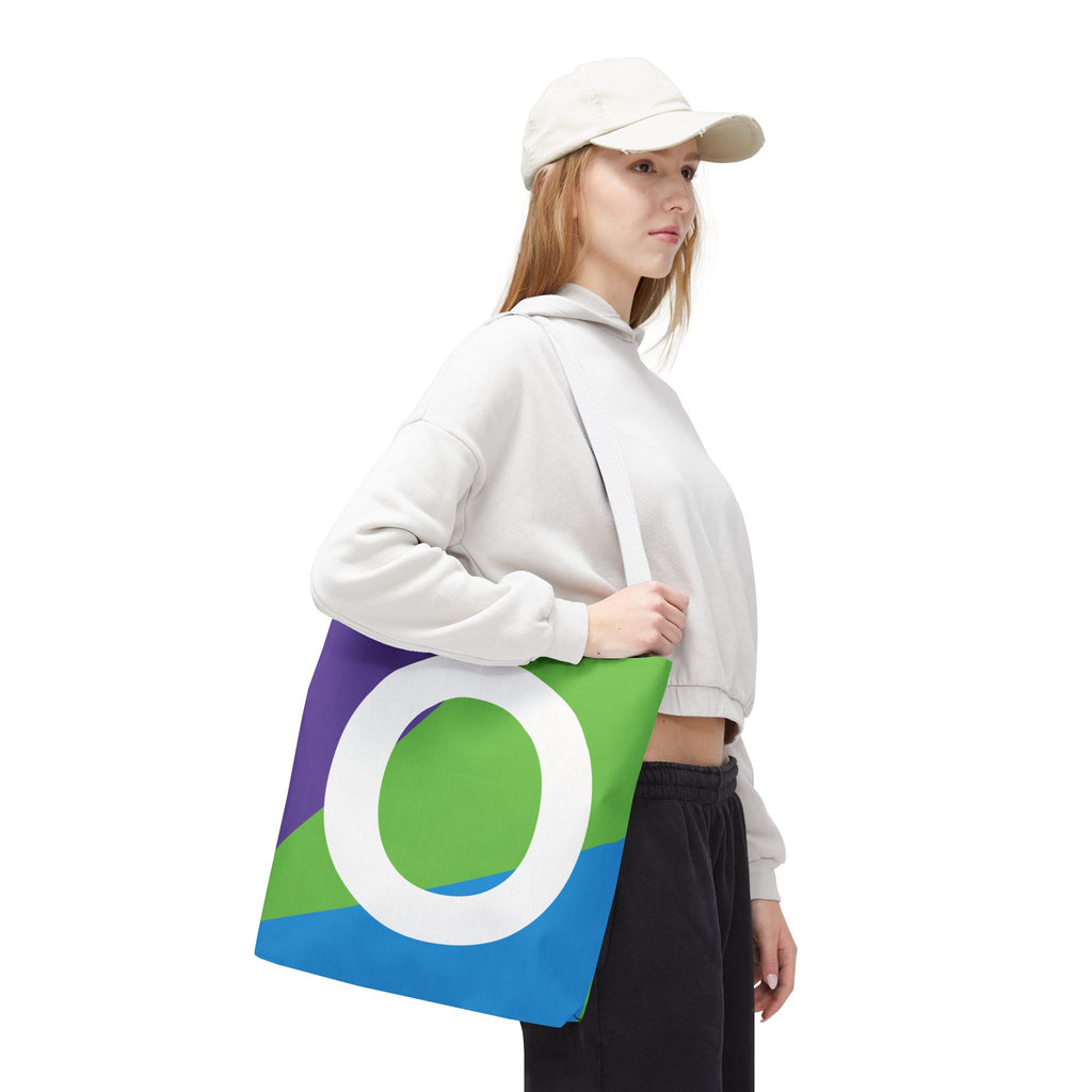 Monogram 'O' Colorblock Tote Bag — Personalized Initial O Shoulder Tote