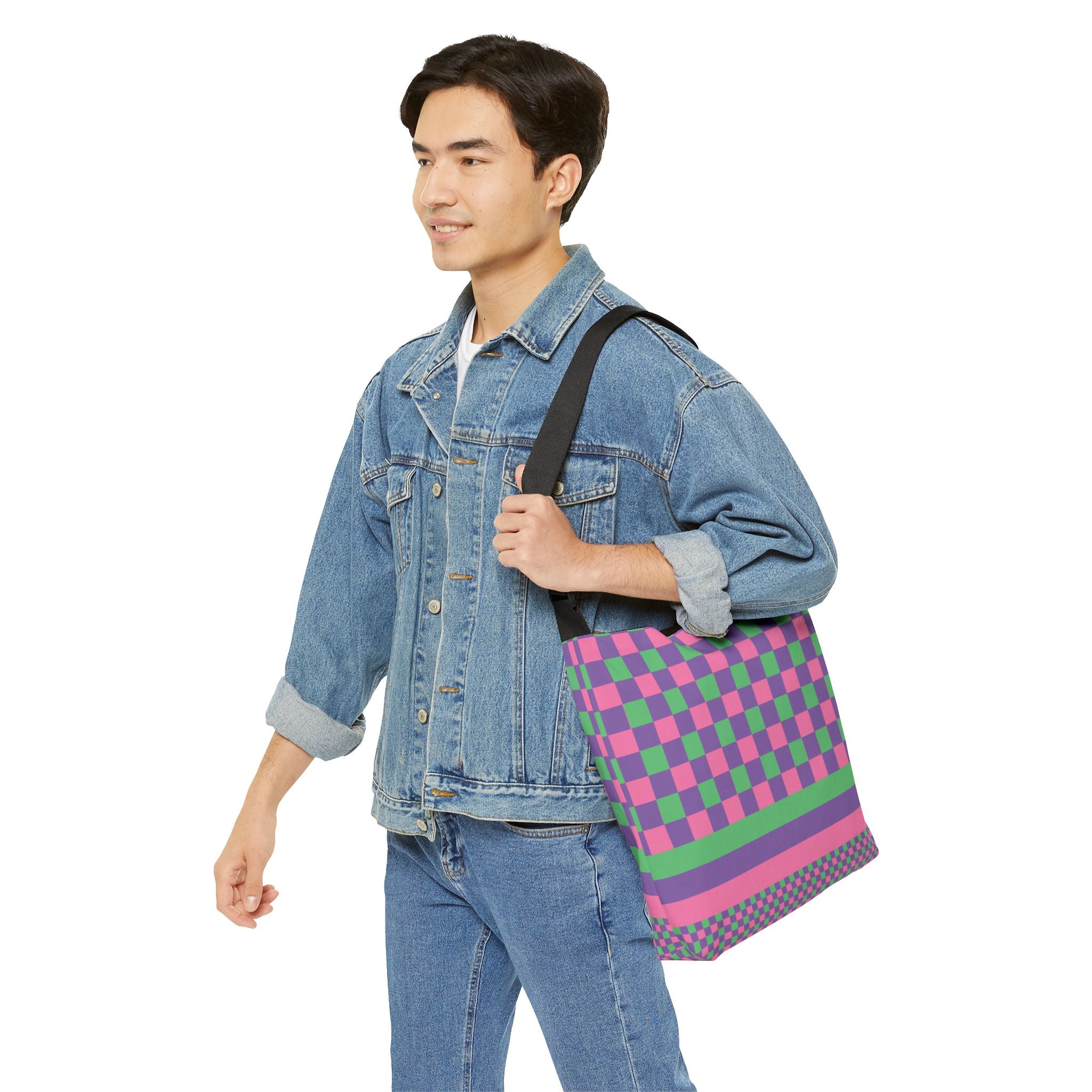 Colorblock Geometric Tote Bag