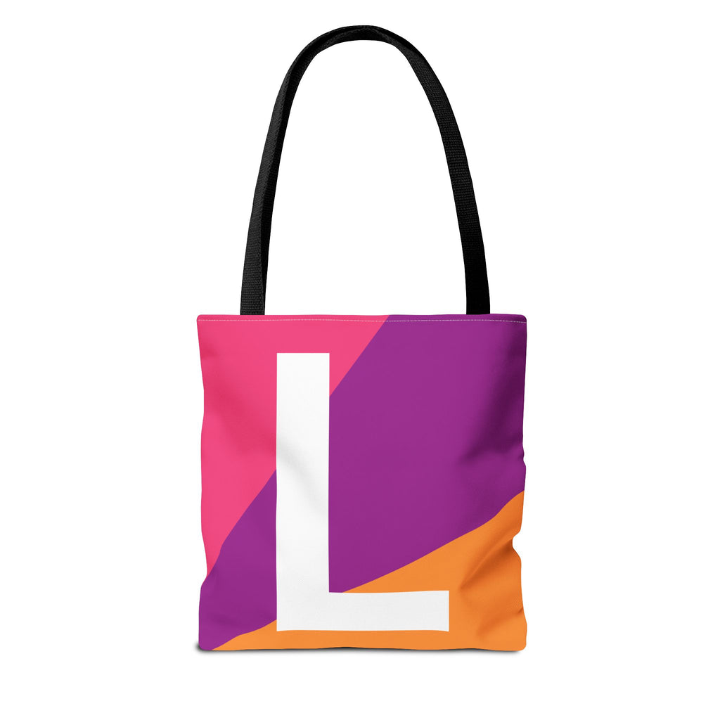 Monogram 'L' Colorblock Tote Bag — Personalized Initial L Shoulder Tote
