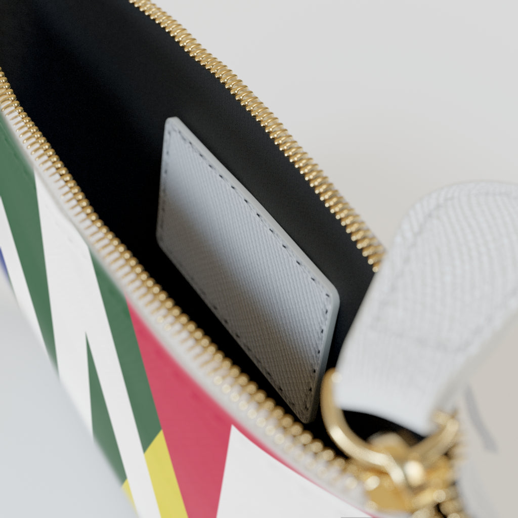 Initial W Mini Clutch — Colorblock Monogram Wristlet Wallet