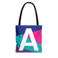 Monogram 'A' Colorblock Tote Bag — Personalized Initial A Shoulder Tote