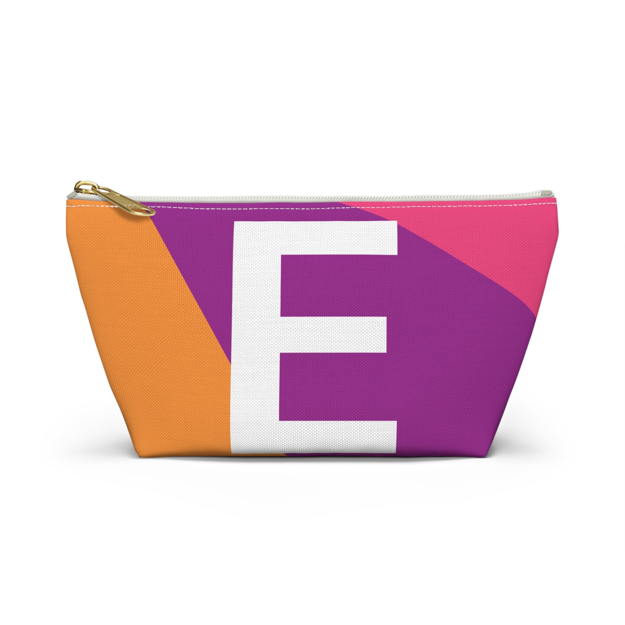 Initials Colorblock Accessory Pouch — Monogram E T-Bottom Cosmetic Bag