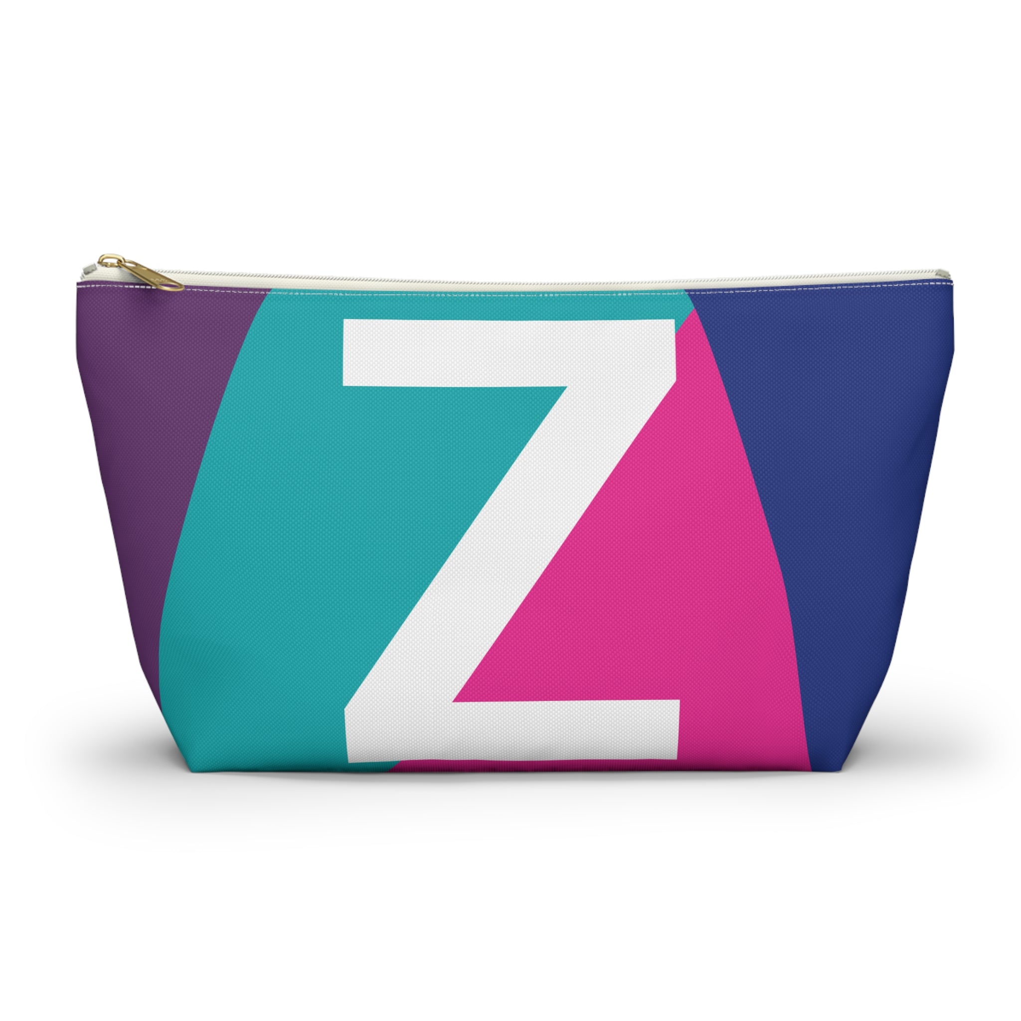 Initials Colorblock Accessory Pouch — Monogram Z T-Bottom Cosmetic Bag