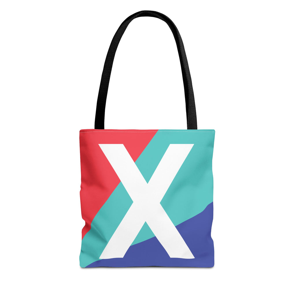Monogram 'X' Colorblock Tote Bag — Personalized Initial X Shoulder Tote