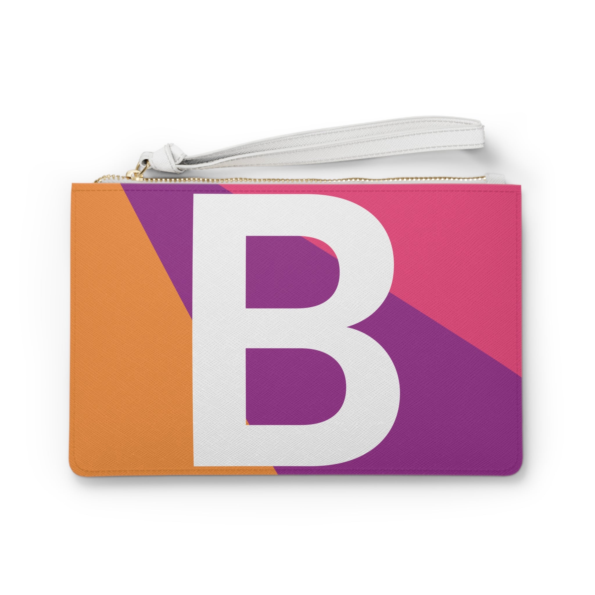 Monogram 'B' Colorblock Clutch Bag — Bold Geometric Wristlet for Everyday & Gifts
