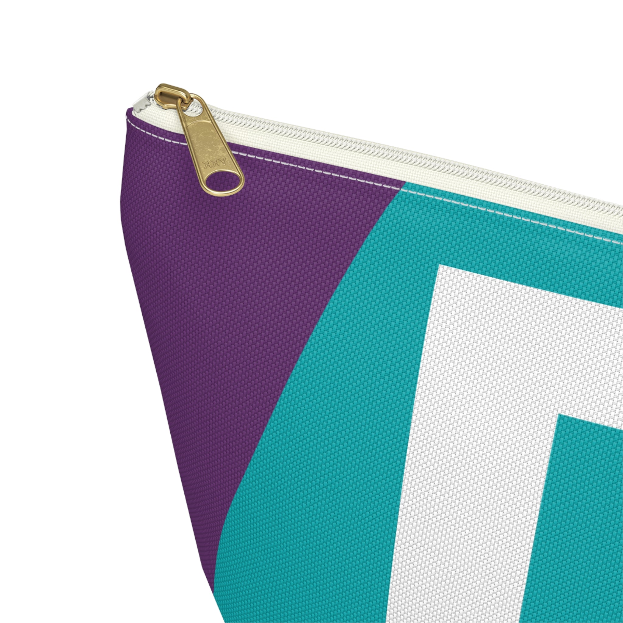 Initials Colorblock Accessory Pouch — Monogram D T-Bottom Cosmetic Bag