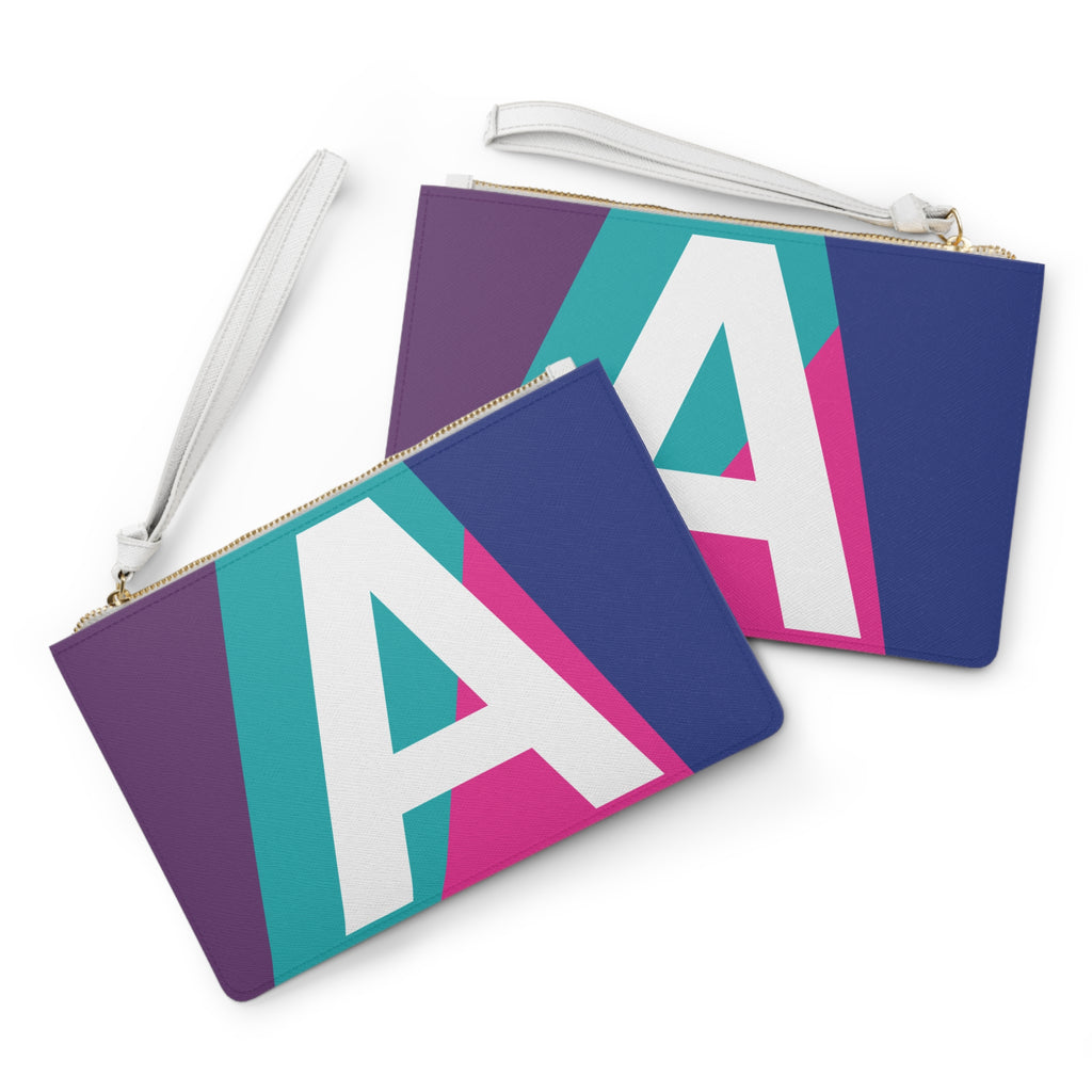 Monogram 'A' Colorblock Clutch Bag — Bold Geometric Wristlet for Everyday & Gifts