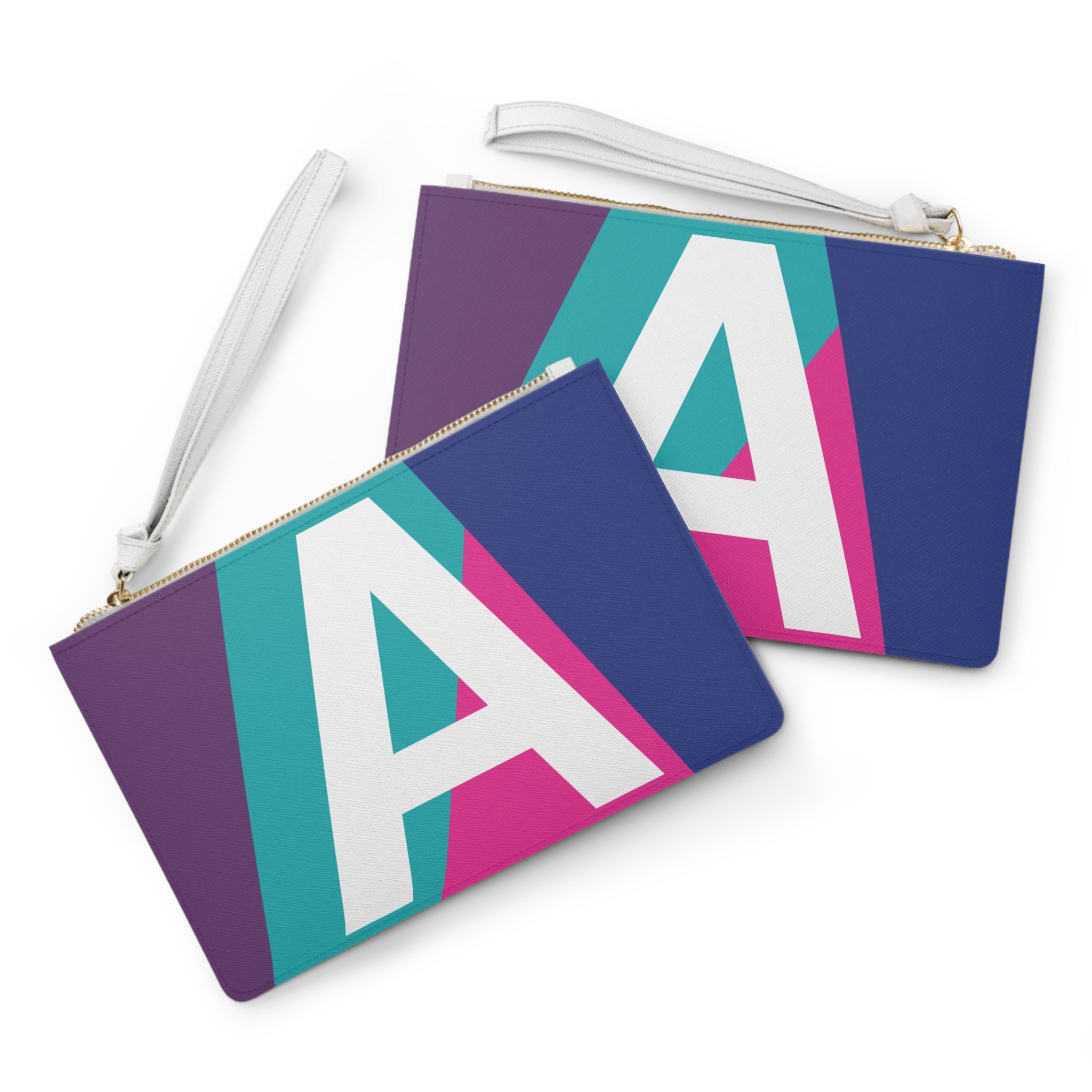 Monogram 'A' Colorblock Clutch Bag — Bold Geometric Wristlet for Everyday & Gifts