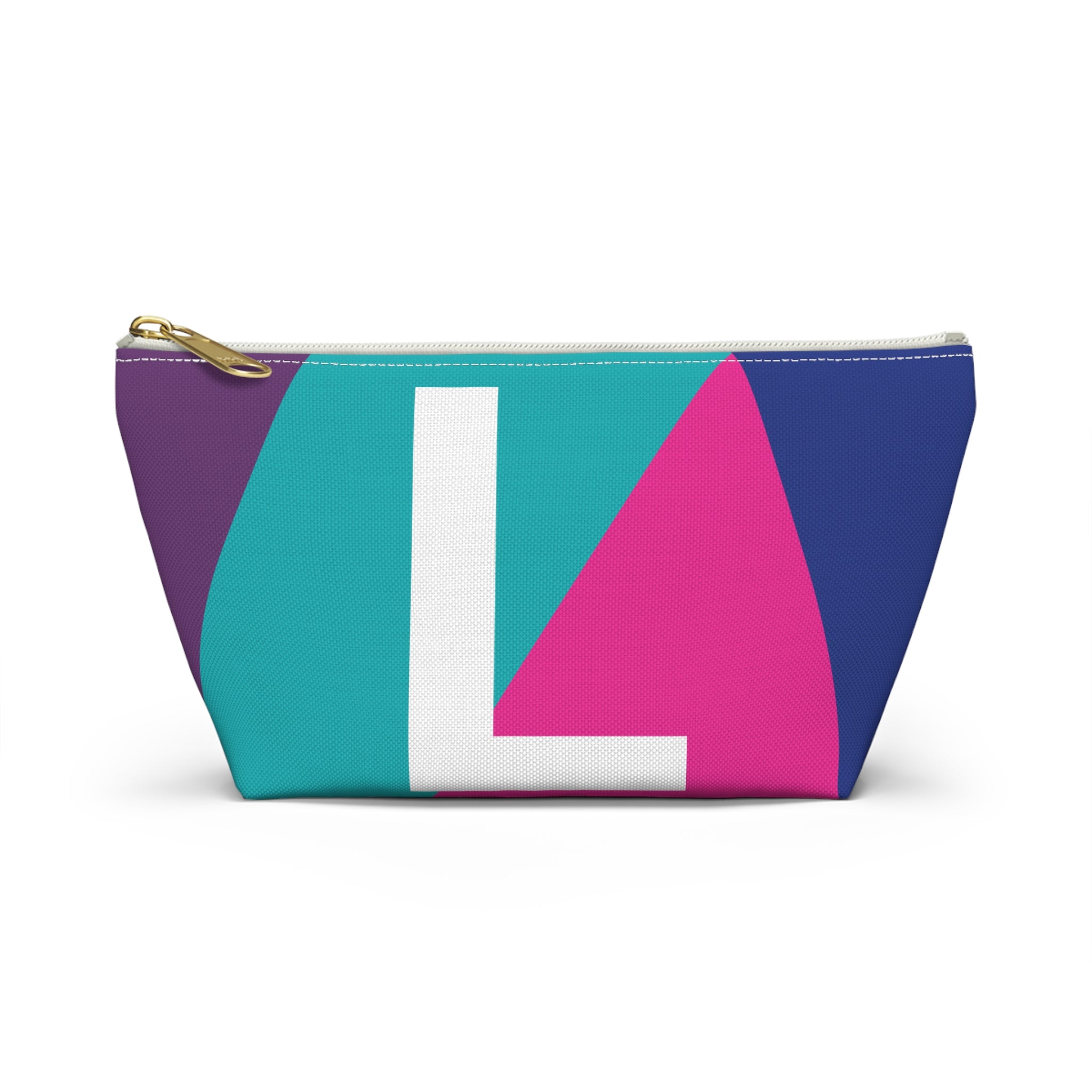 Initials Colorblock Accessory Pouch — Monogram L T-Bottom Cosmetic Bag