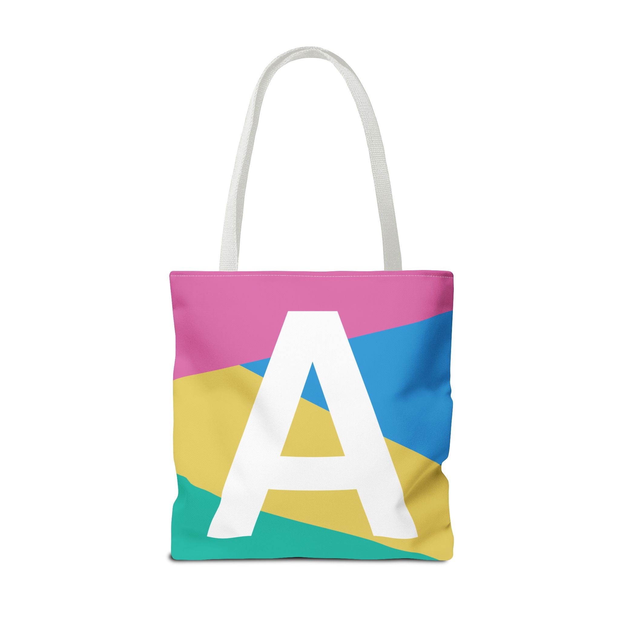 Monogram 'A' Colorblock Tote Bag — Personalized Initial A Shoulder Tote