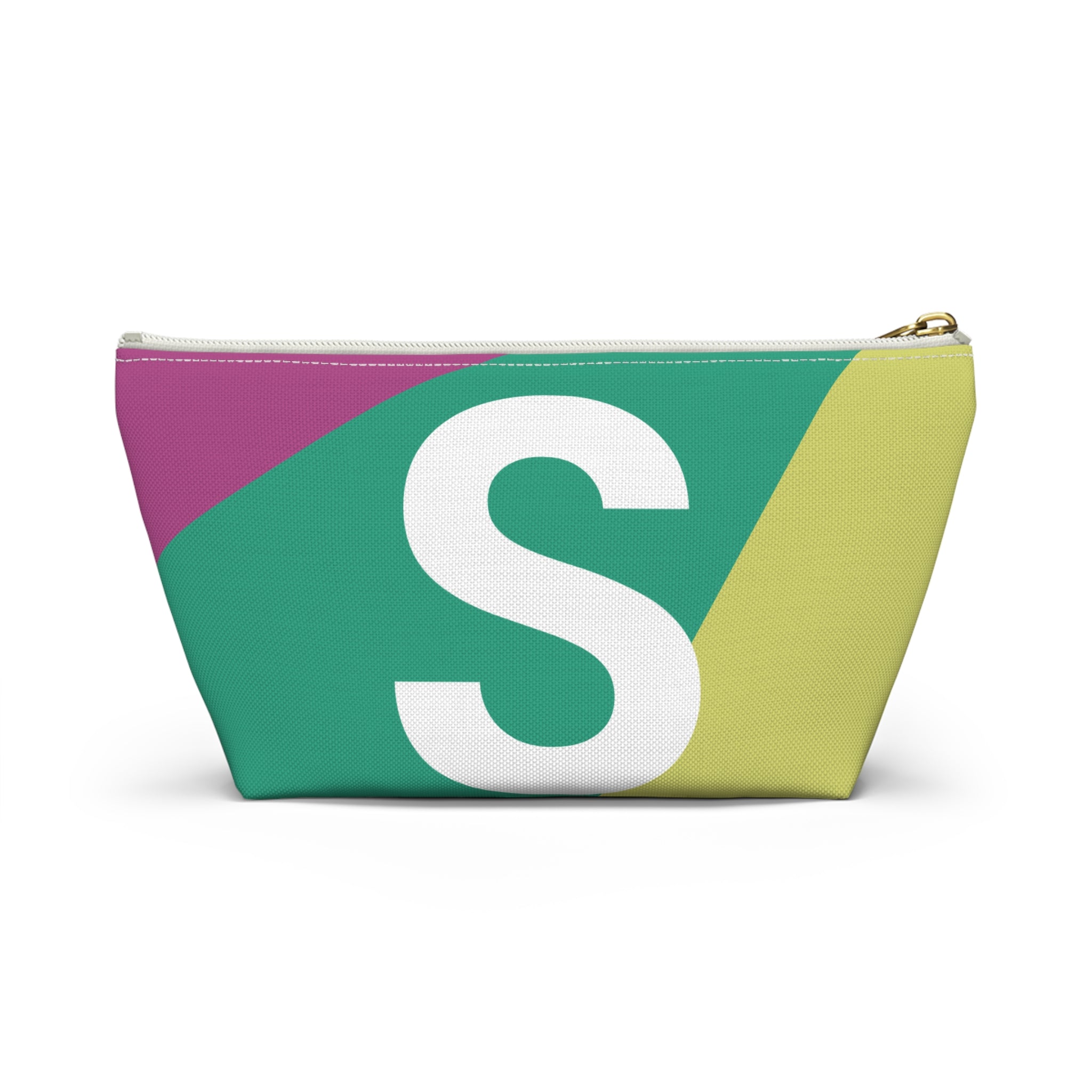 Initials Colorblock Accessory Pouch — Monogram S T-Bottom Cosmetic Bag