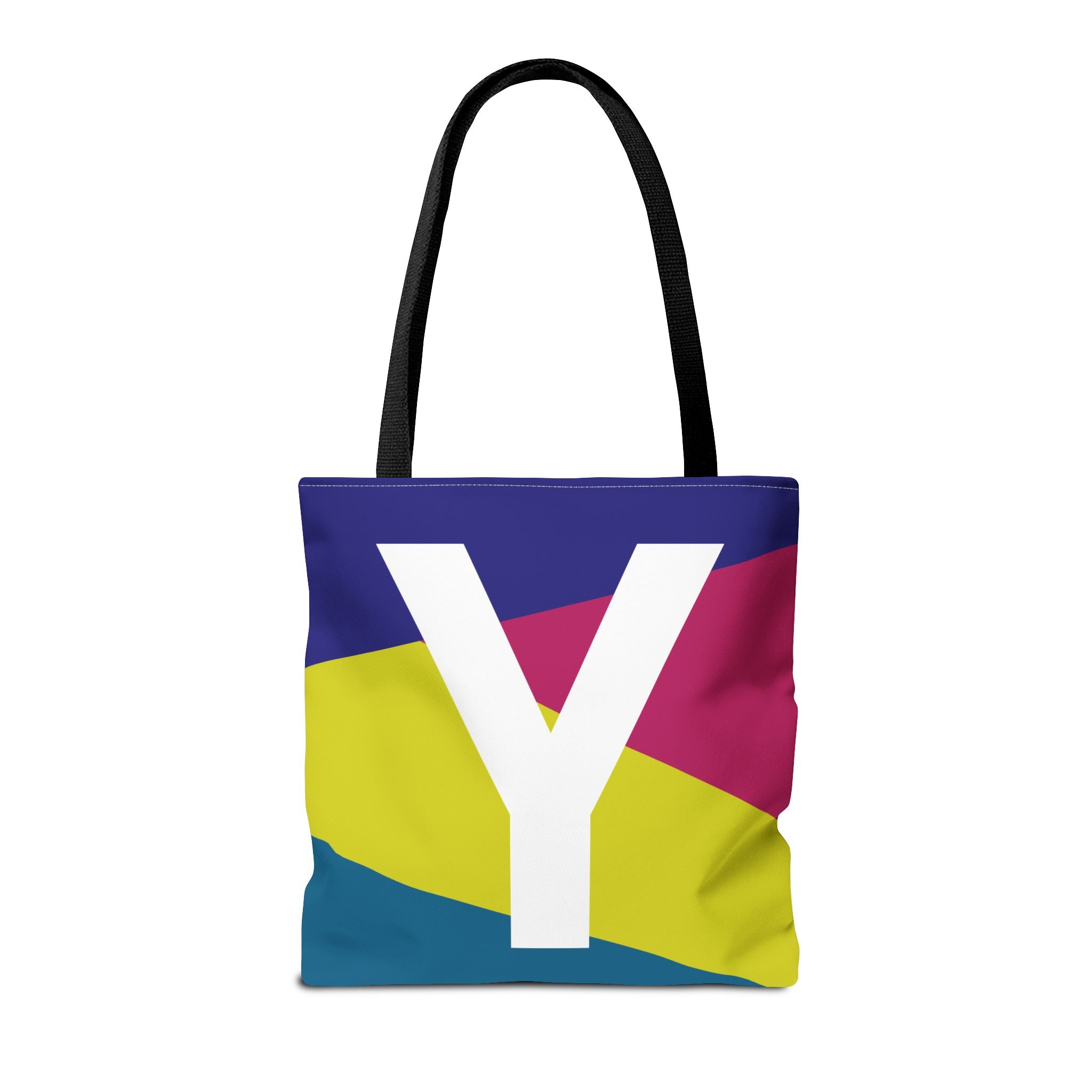Monogram 'Y' Colorblock Tote Bag — Personalized Initial Y Shoulder Tote