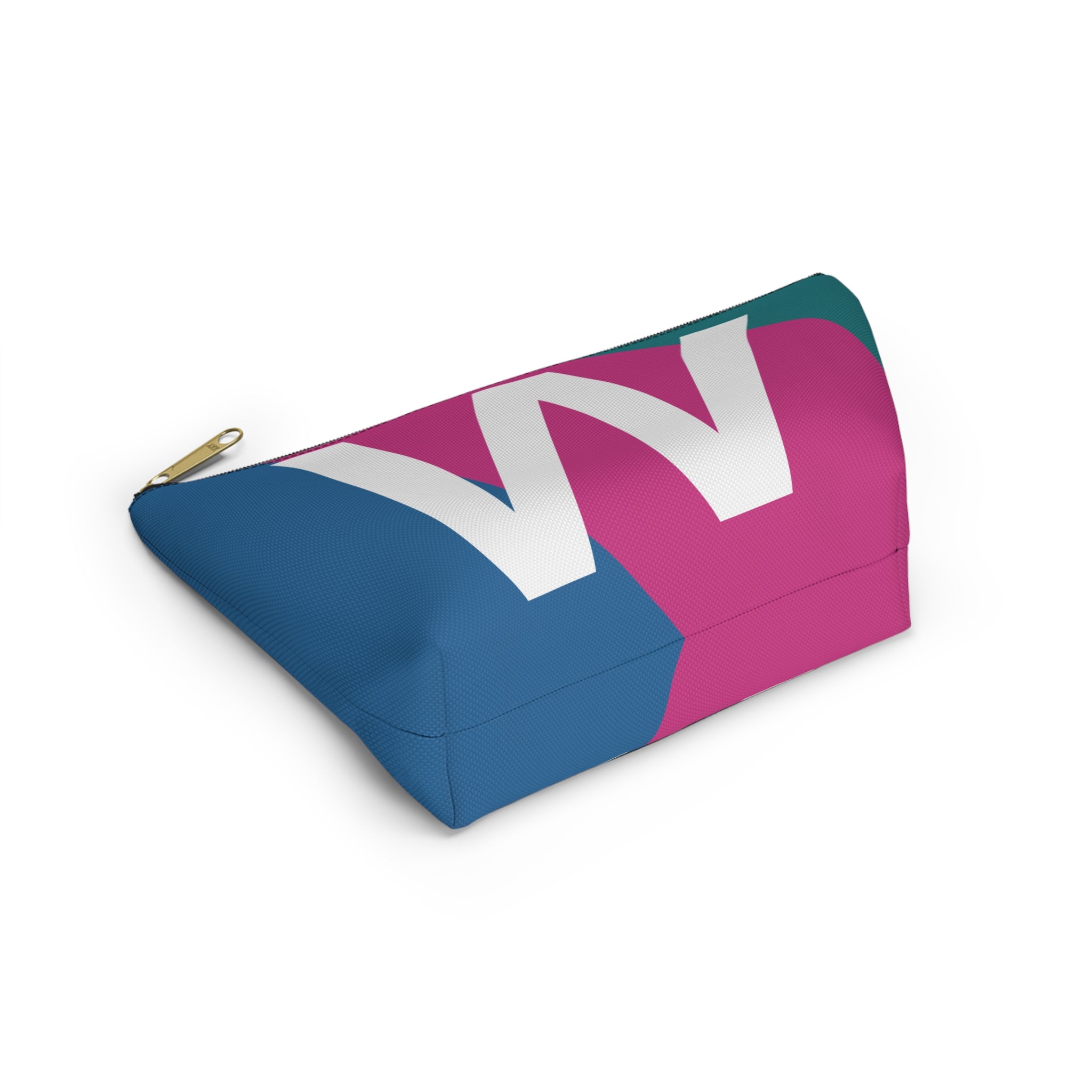 Initials Colorblock Accessory Pouch — Monogram W T-Bottom Cosmetic Bag