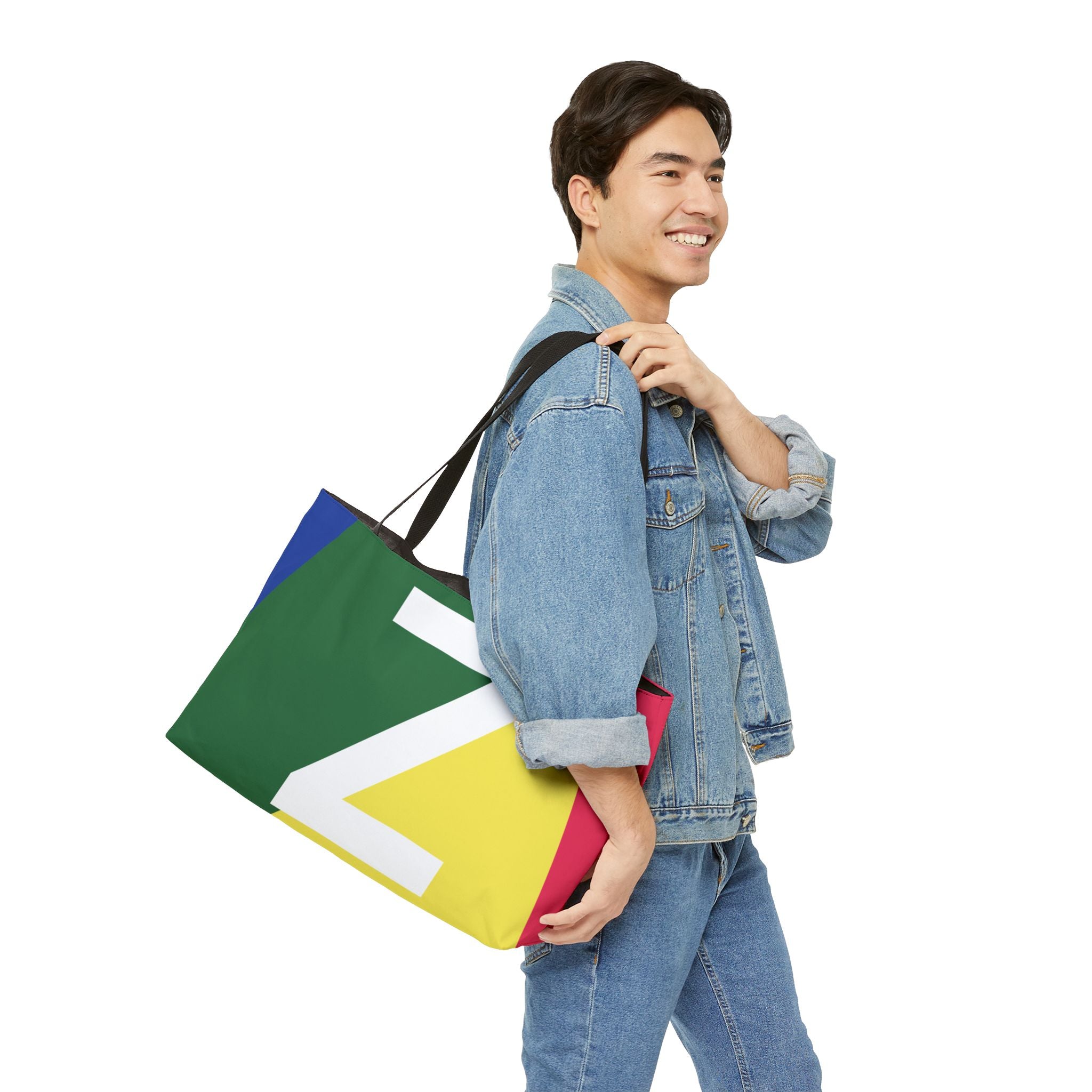 Personalized 'Z' Colorblock Tote Bag — Monogram Weekender Tote