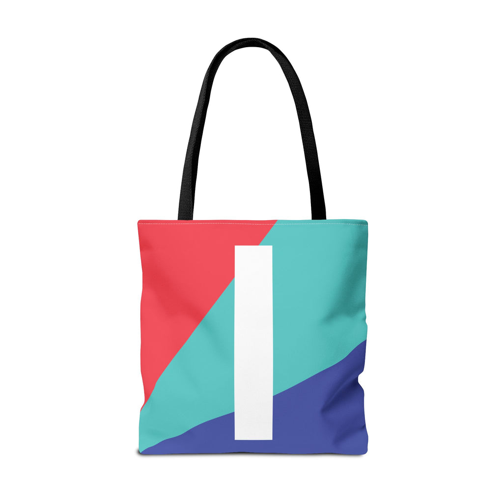 Monogram 'I' Colorblock Tote Bag — Personalized Initial I Shoulder Tote