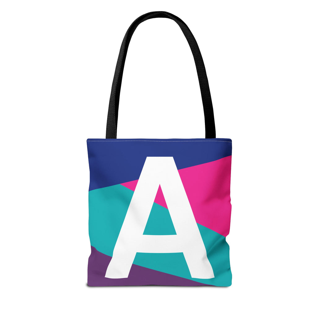 Monogram 'A' Colorblock Tote Bag — Personalized Initial A Shoulder Tote