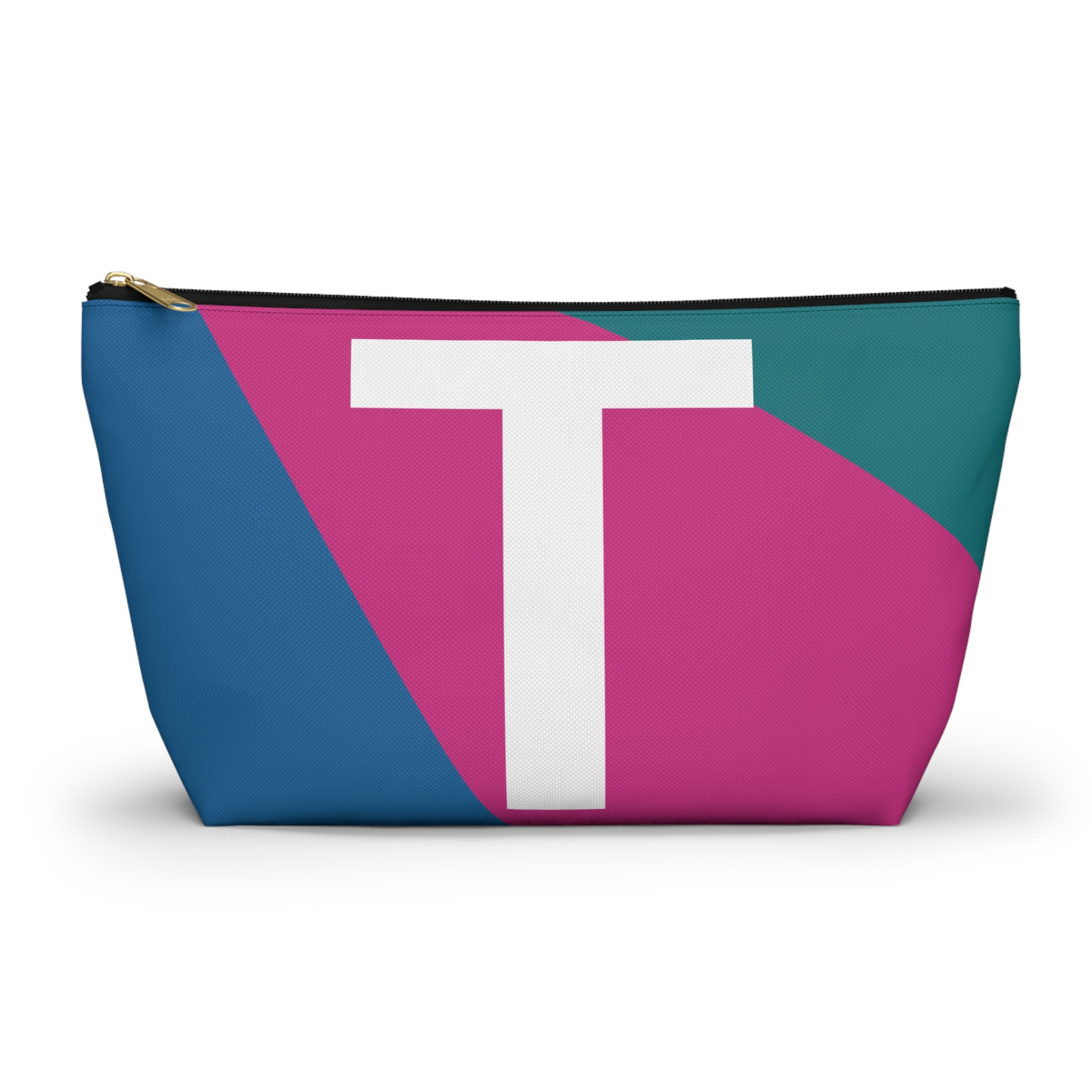 Initials Colorblock Accessory Pouch — Monogram T T-Bottom Cosmetic Bag