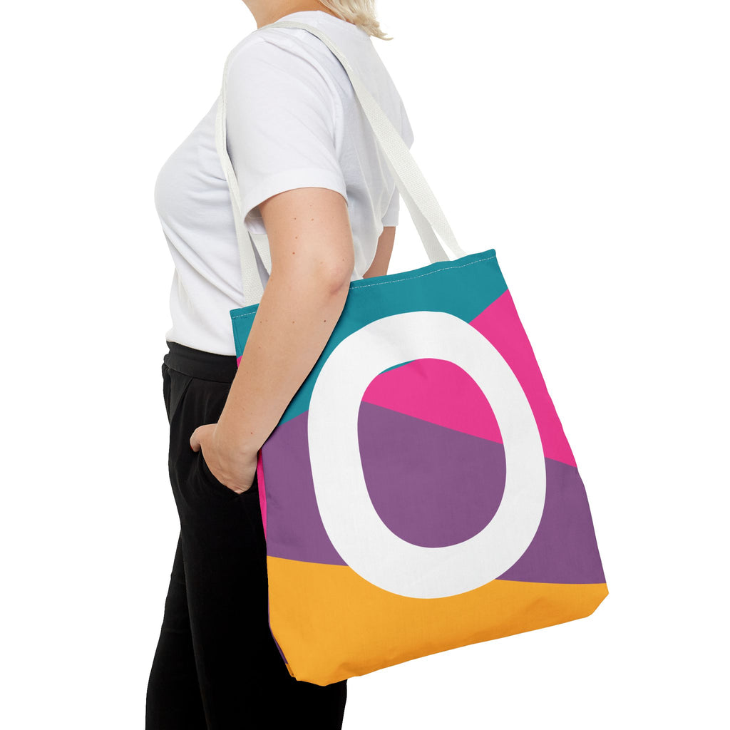 Monogram 'O' Colorblock Tote Bag — Personalized Initial O Shoulder Tote