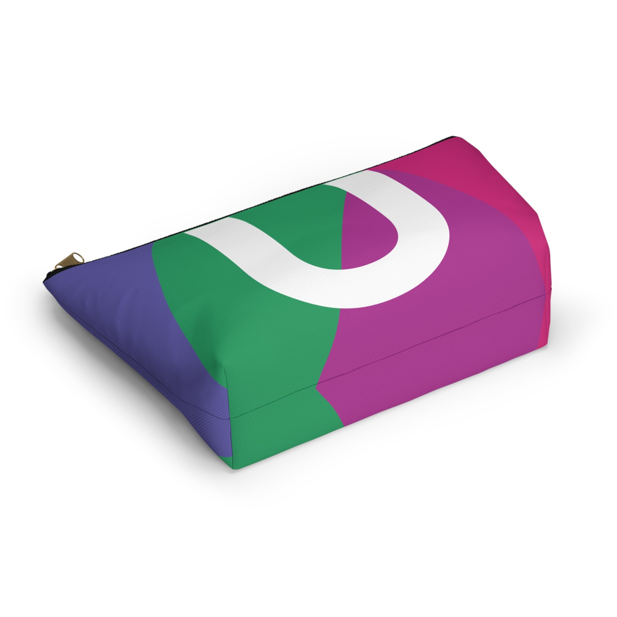 Initials Colorblock Accessory Pouch — Monogram U T-Bottom Cosmetic Bag