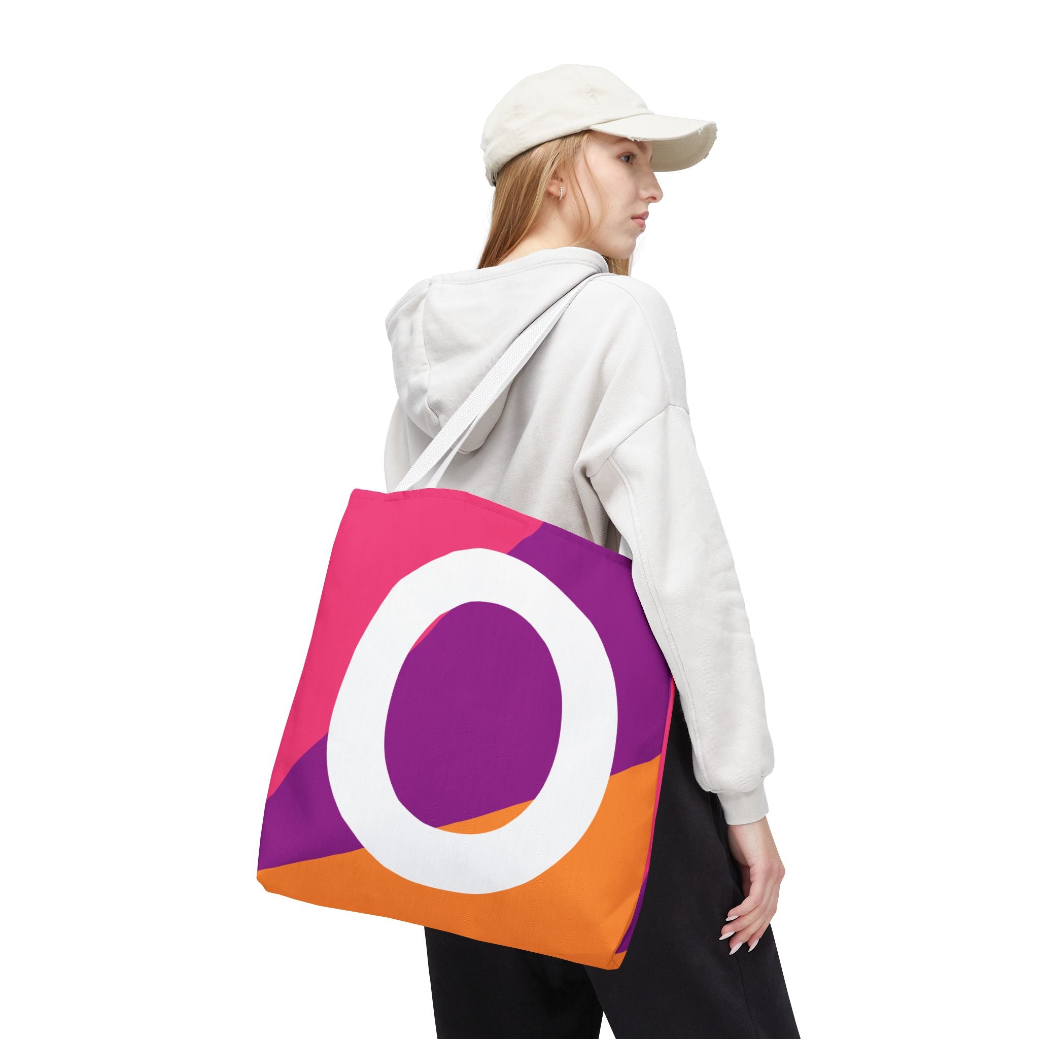 Monogram 'O' Colorblock Tote Bag — Personalized Initial O Shoulder Tote