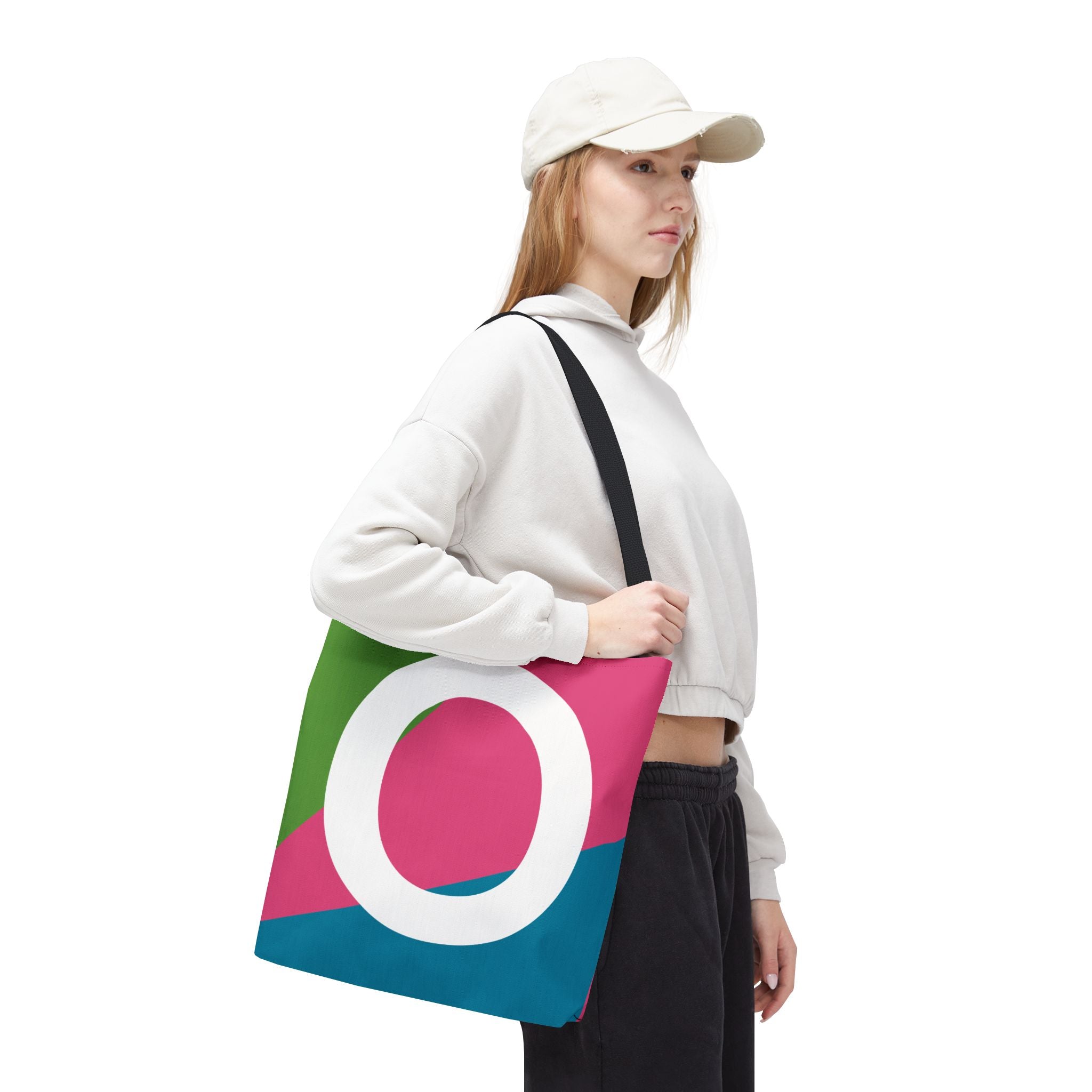 Monogram 'O' Colorblock Tote Bag — Personalized Initial O Shoulder Tote