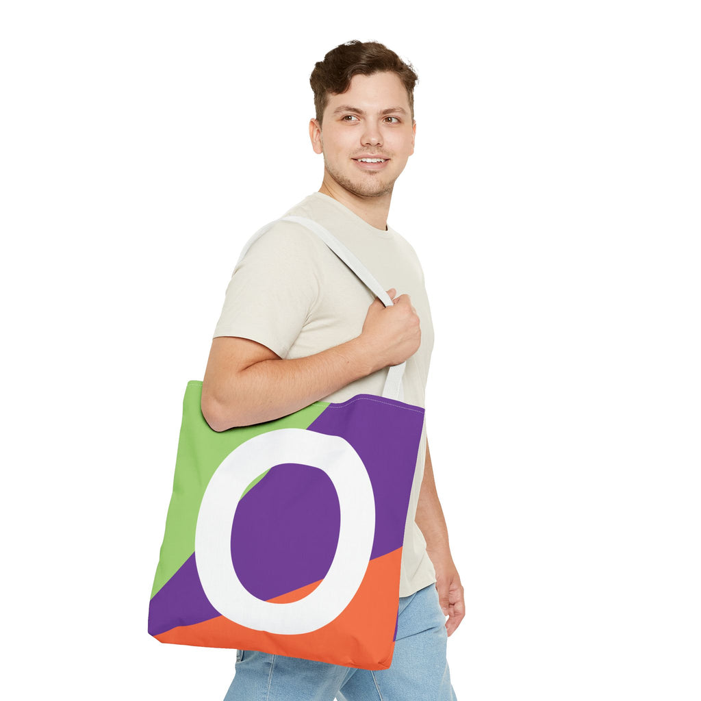 Monogram 'O' Colorblock Tote Bag — Personalized Initial O Shoulder Tote