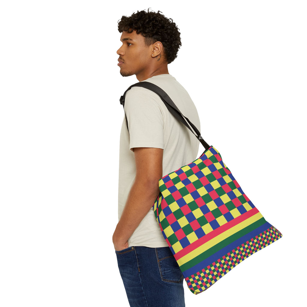 Colorblock Geometric Tote Bag