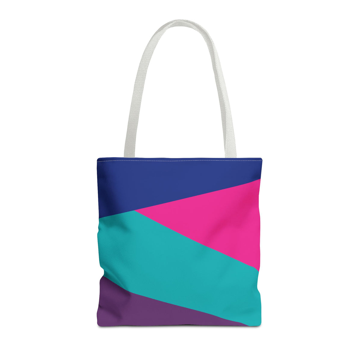 Retro 80s & 90s Inspired Color Block Tote Bag | Stylish Everyday Canvas Shoulder Bag