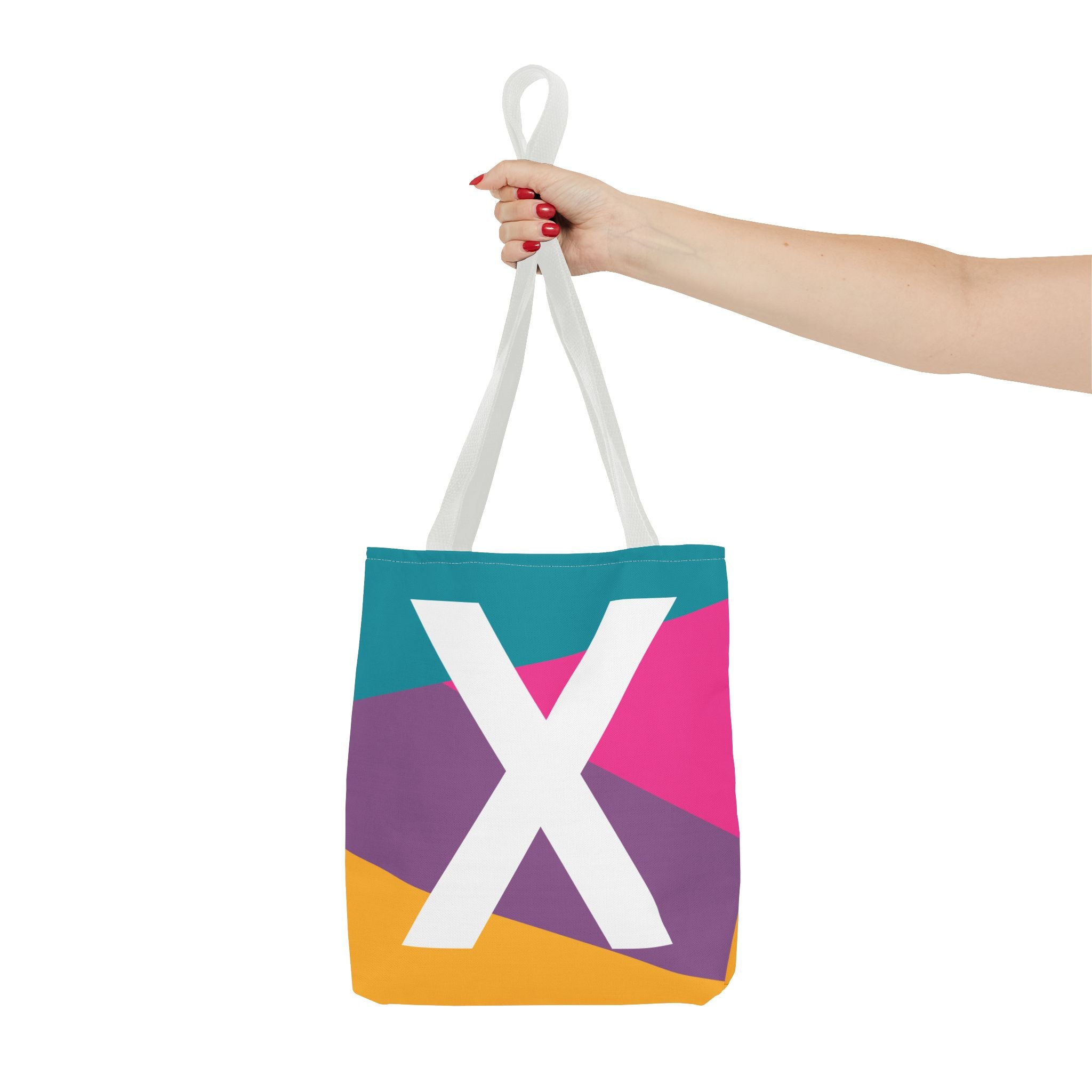 Monogram 'X' Colorblock Tote Bag — Personalized Initial X Shoulder Tote