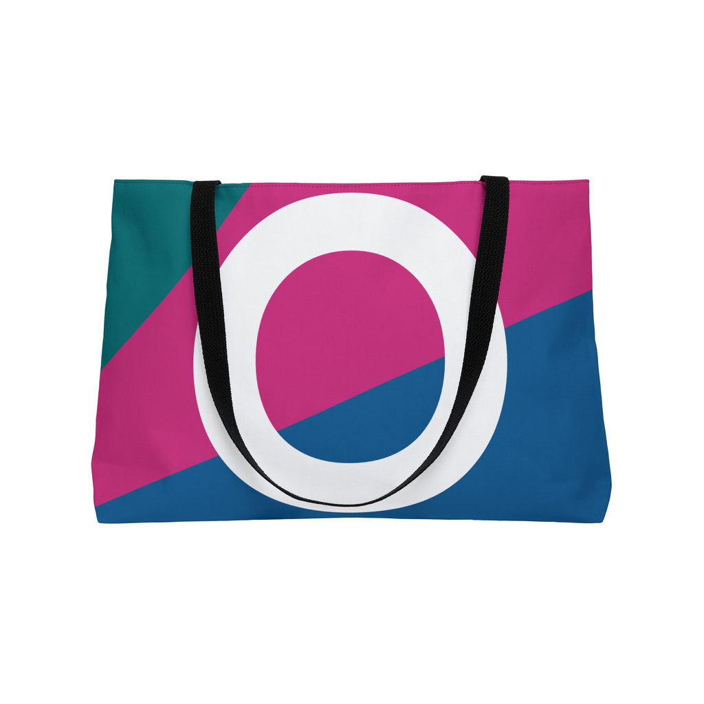 Personalized 'O' Colorblock Tote Bag — Monogram Weekender Tote