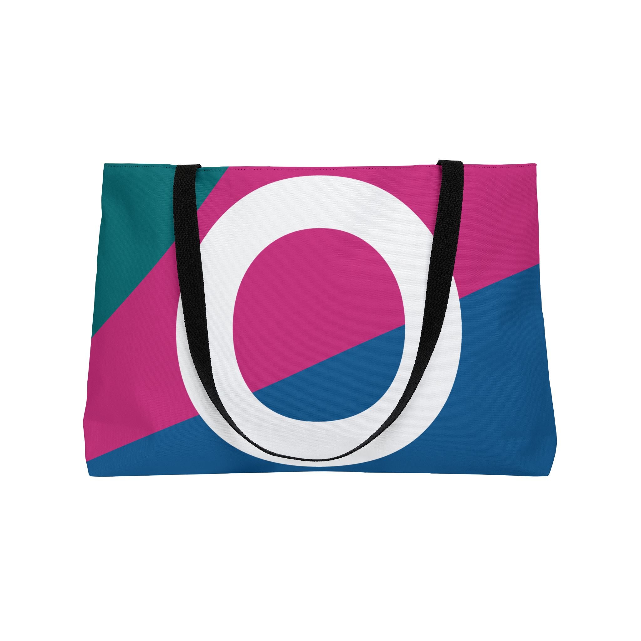 Personalized 'O' Colorblock Tote Bag — Monogram Weekender Tote