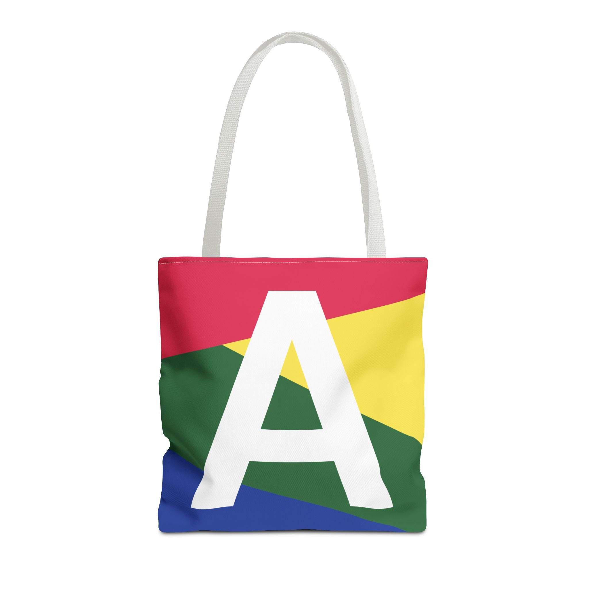 Monogram 'A' Colorblock Tote Bag — Personalized Initial A Shoulder Tote