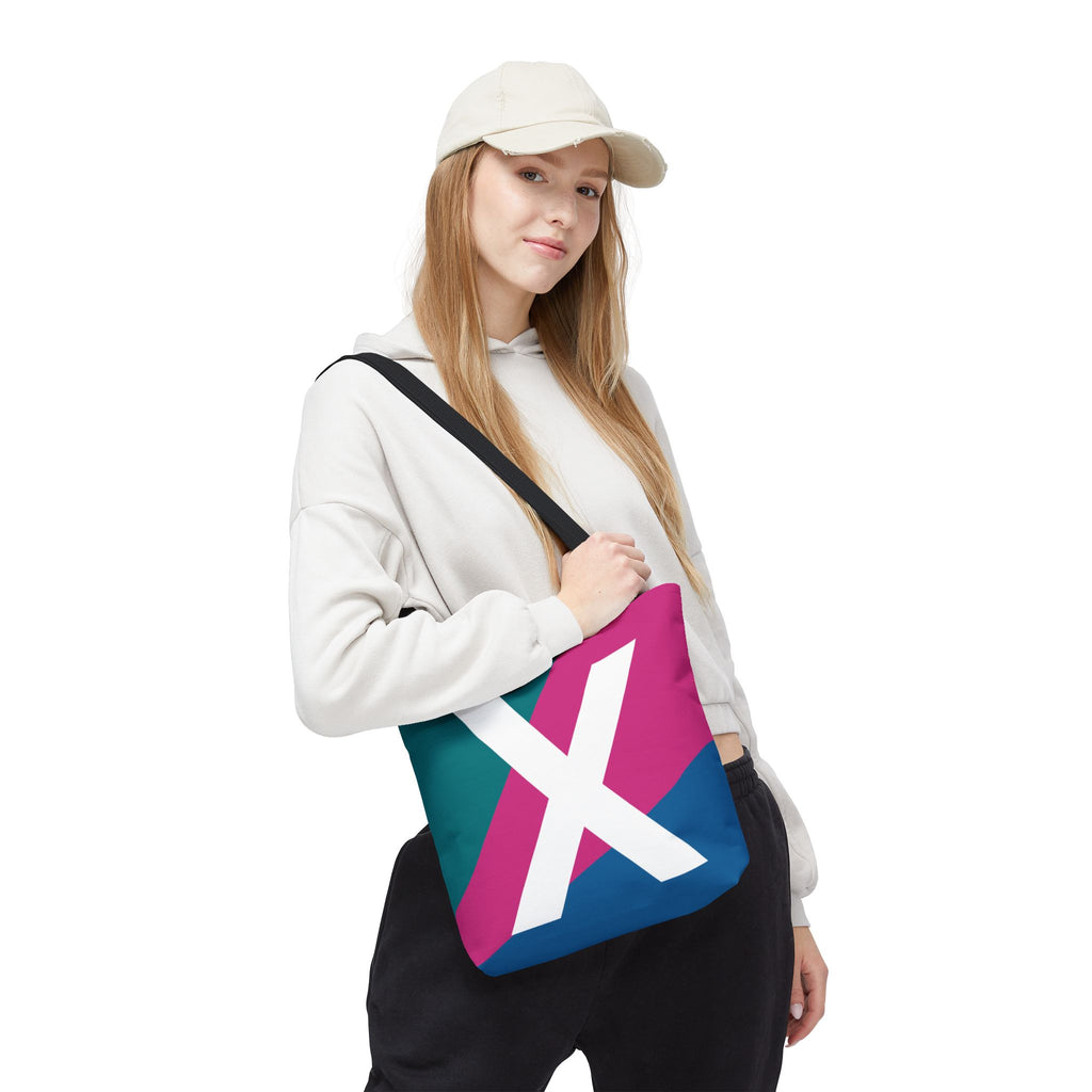 Monogram 'X' Colorblock Tote Bag — Personalized Initial X Shoulder Tote