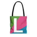 Monogram 'L' Colorblock Tote Bag — Personalized Initial L Shoulder Tote