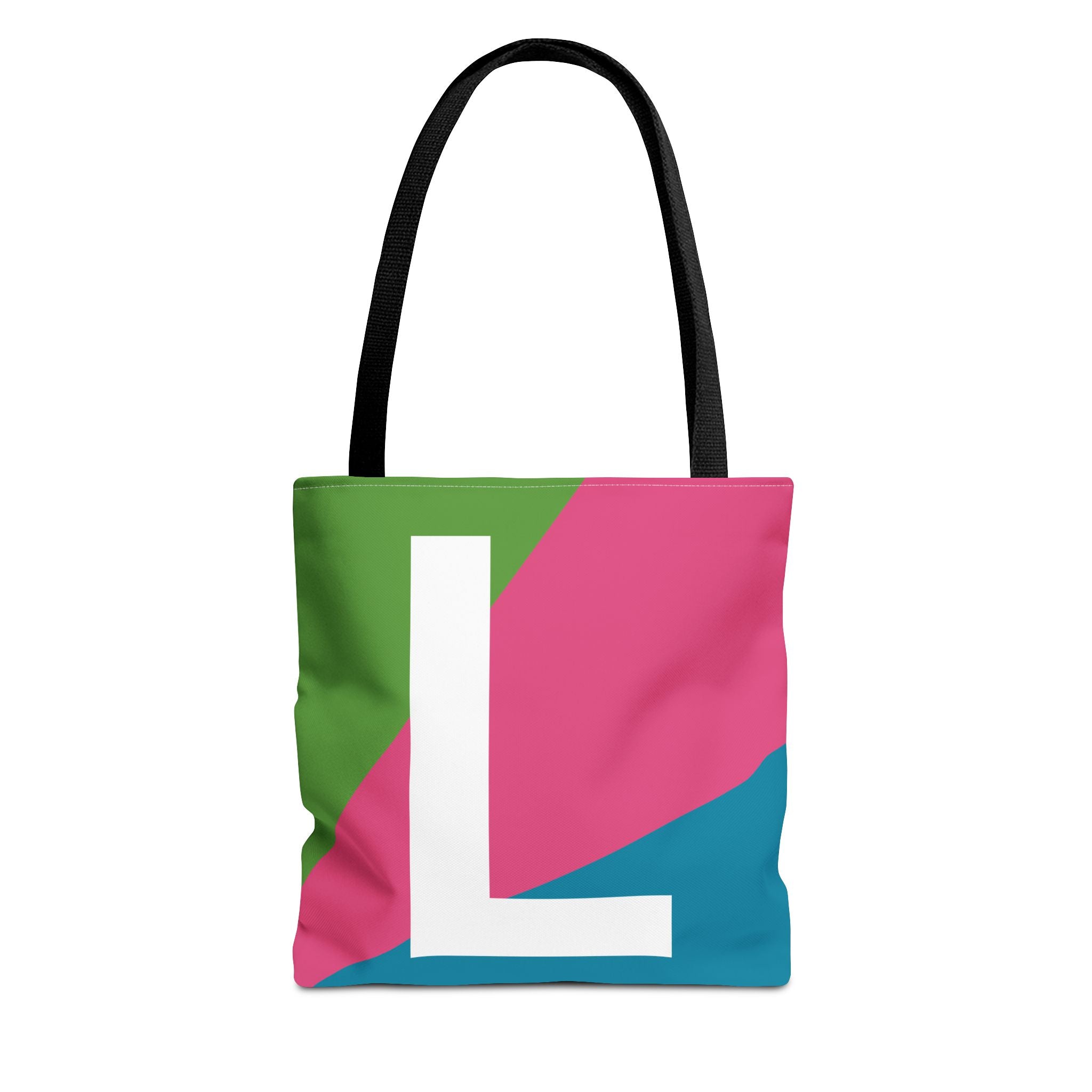 Monogram 'L' Colorblock Tote Bag — Personalized Initial L Shoulder Tote
