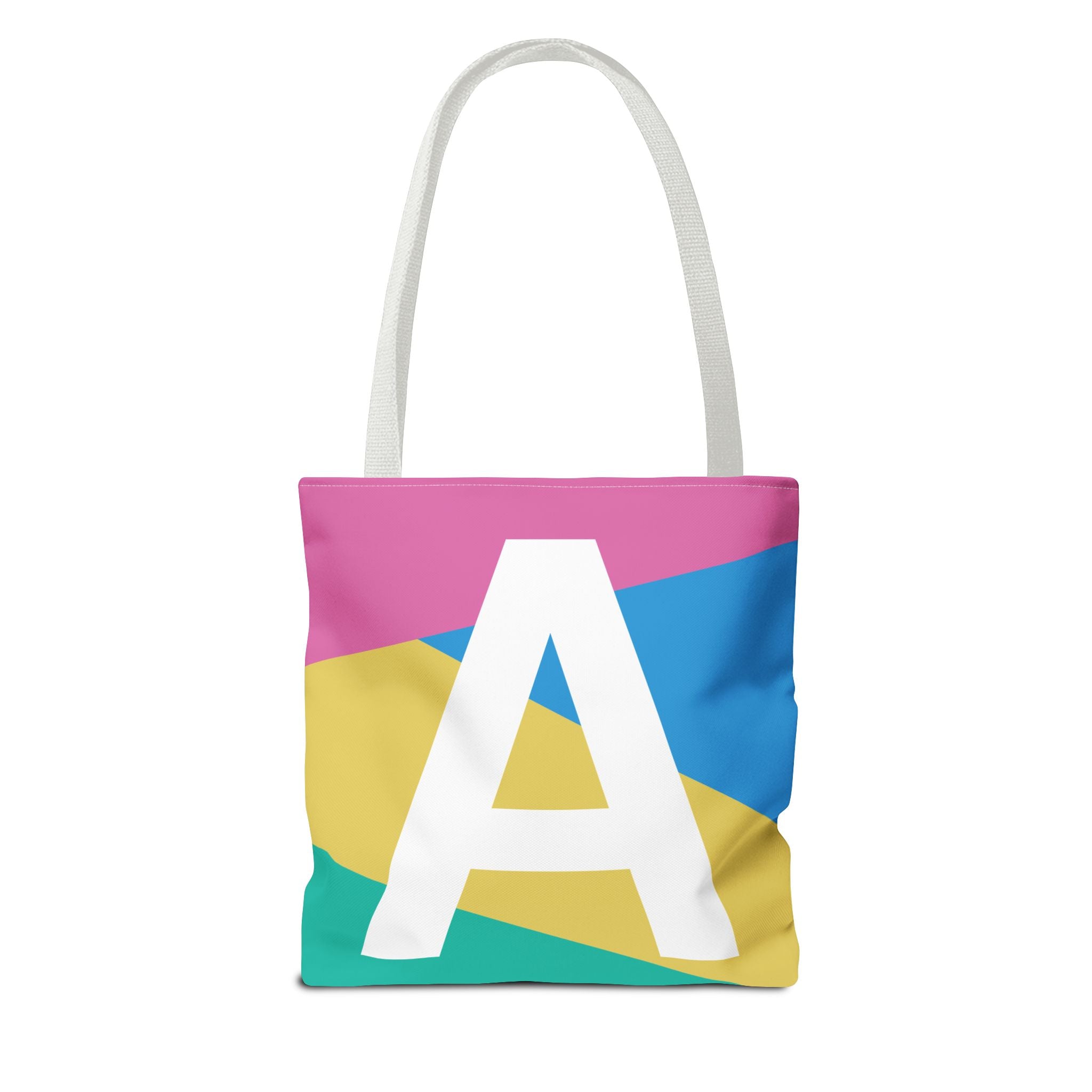 Monogram 'A' Colorblock Tote Bag — Personalized Initial A Shoulder Tote