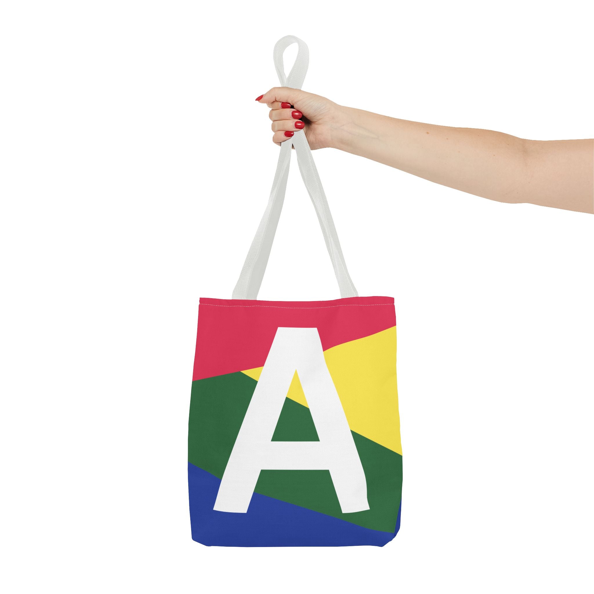 Monogram 'A' Colorblock Tote Bag — Personalized Initial A Shoulder Tote