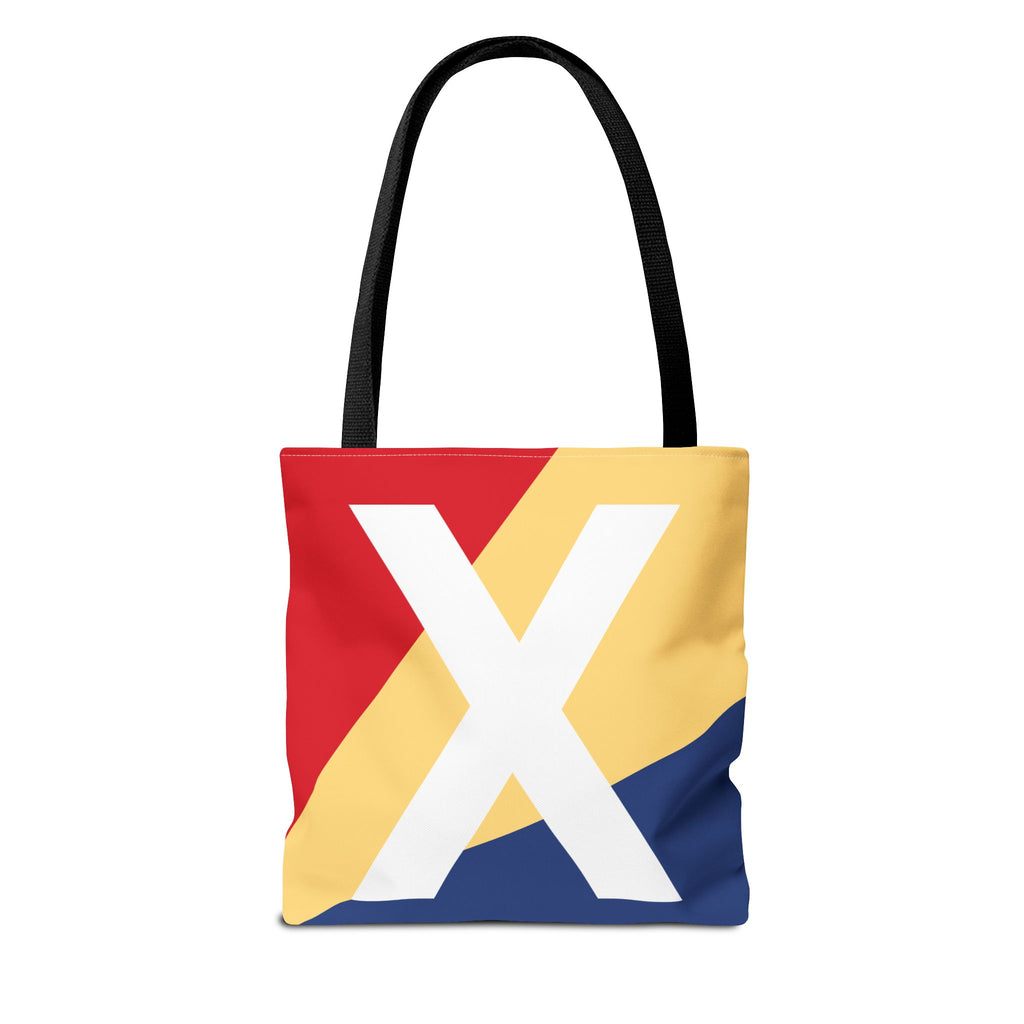 Monogram 'X' Colorblock Tote Bag — Personalized Initial X Shoulder Tote