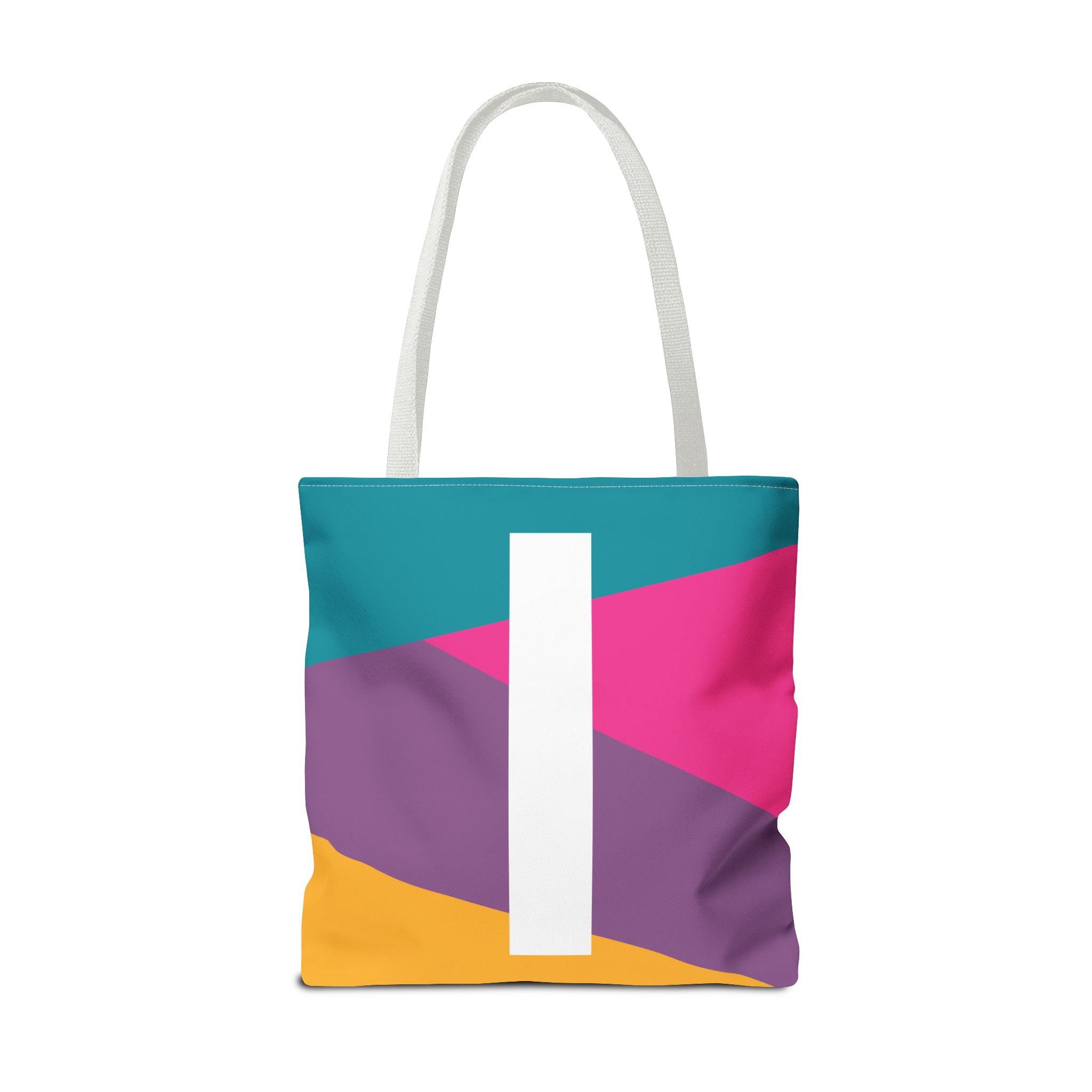 Monogram 'I' Colorblock Tote Bag — Personalized Initial I Shoulder Tote