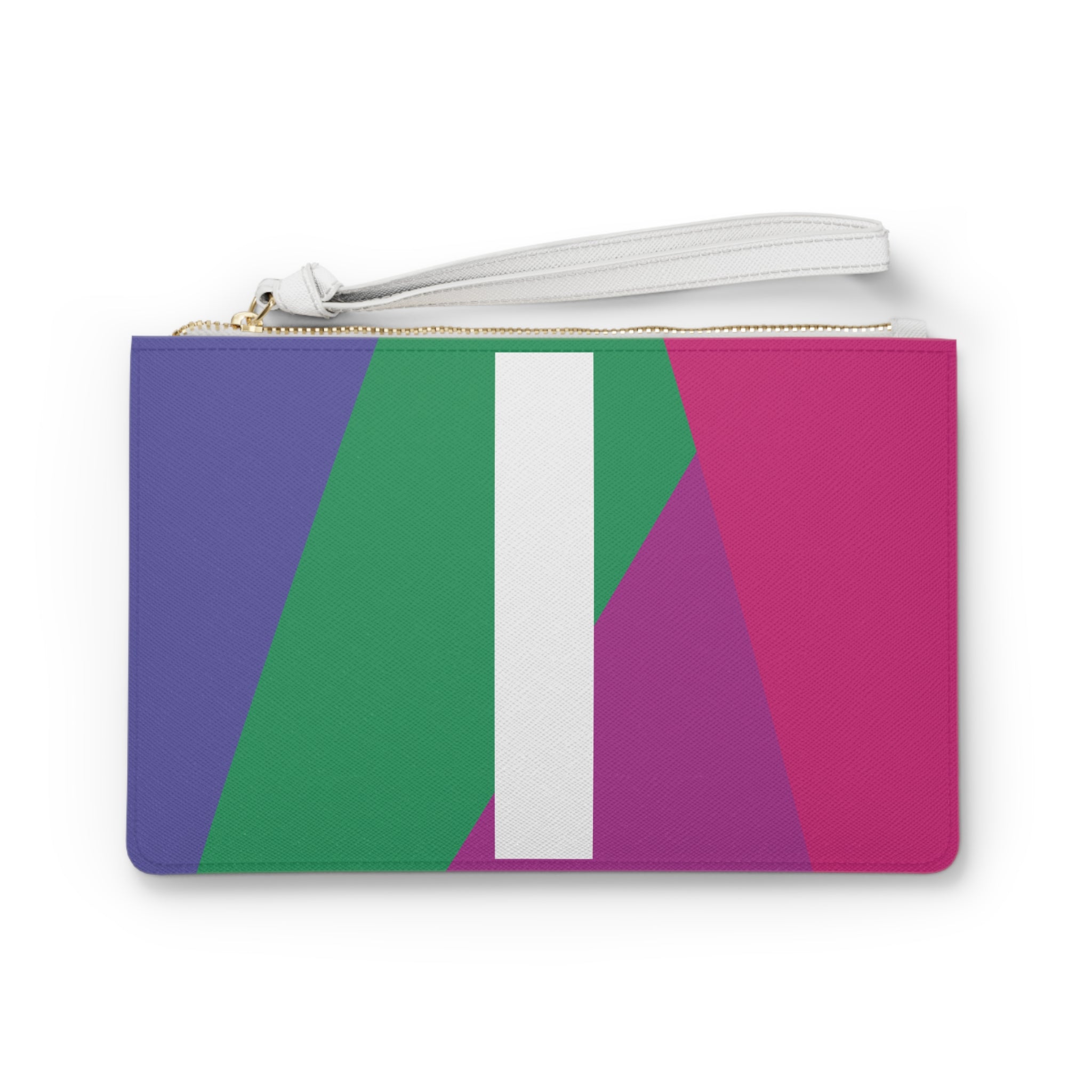Monogram 'I' Colorblock Clutch Bag — Bold Geometric Wristlet for Everyday & Gifts