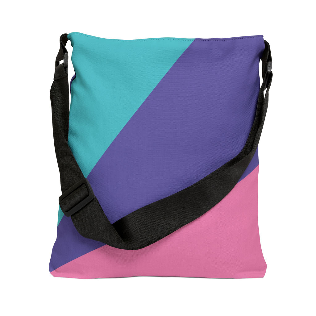 Colorblock Geometric Tote Bag — Adjustable Strap, Bright Abstract Pattern