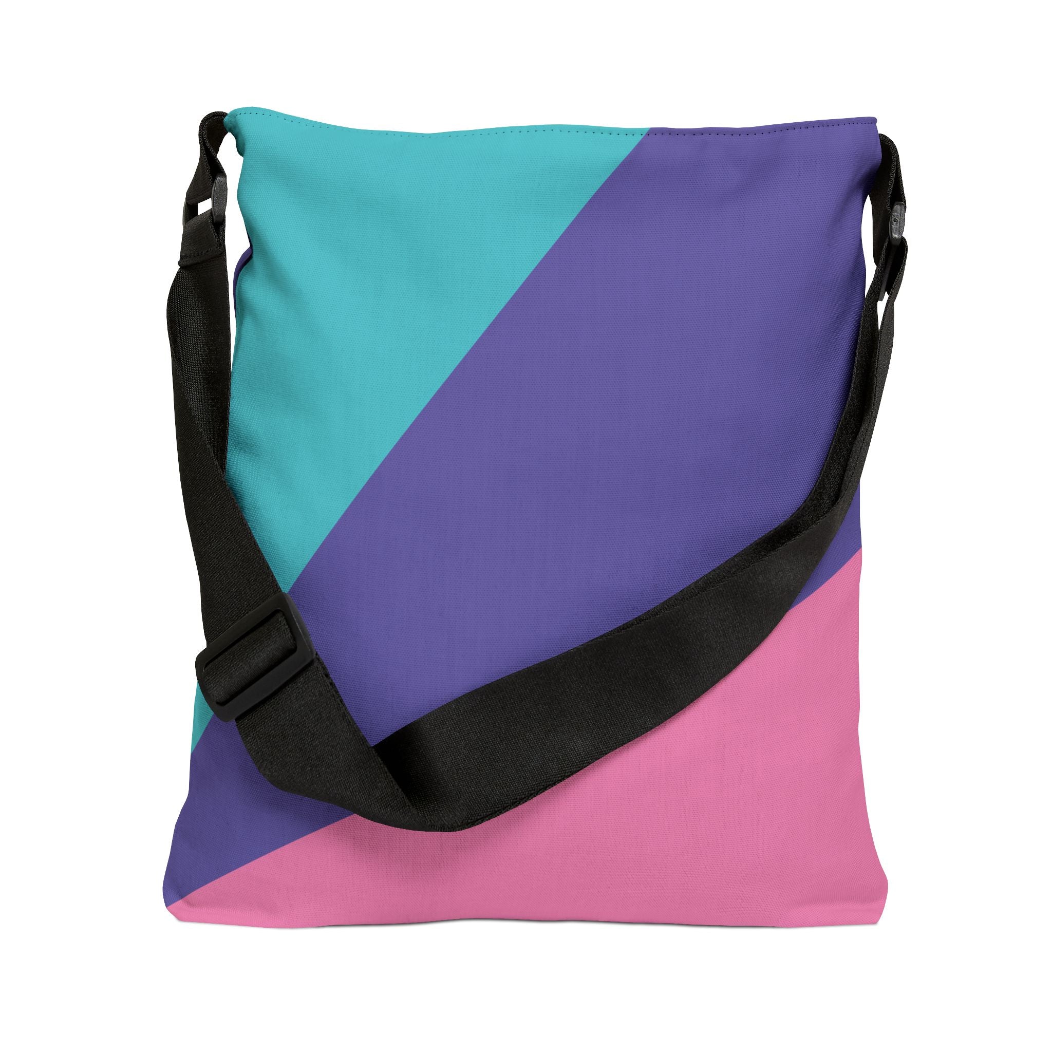 Colorblock Geometric Tote Bag — Adjustable Strap, Bright Abstract Pattern