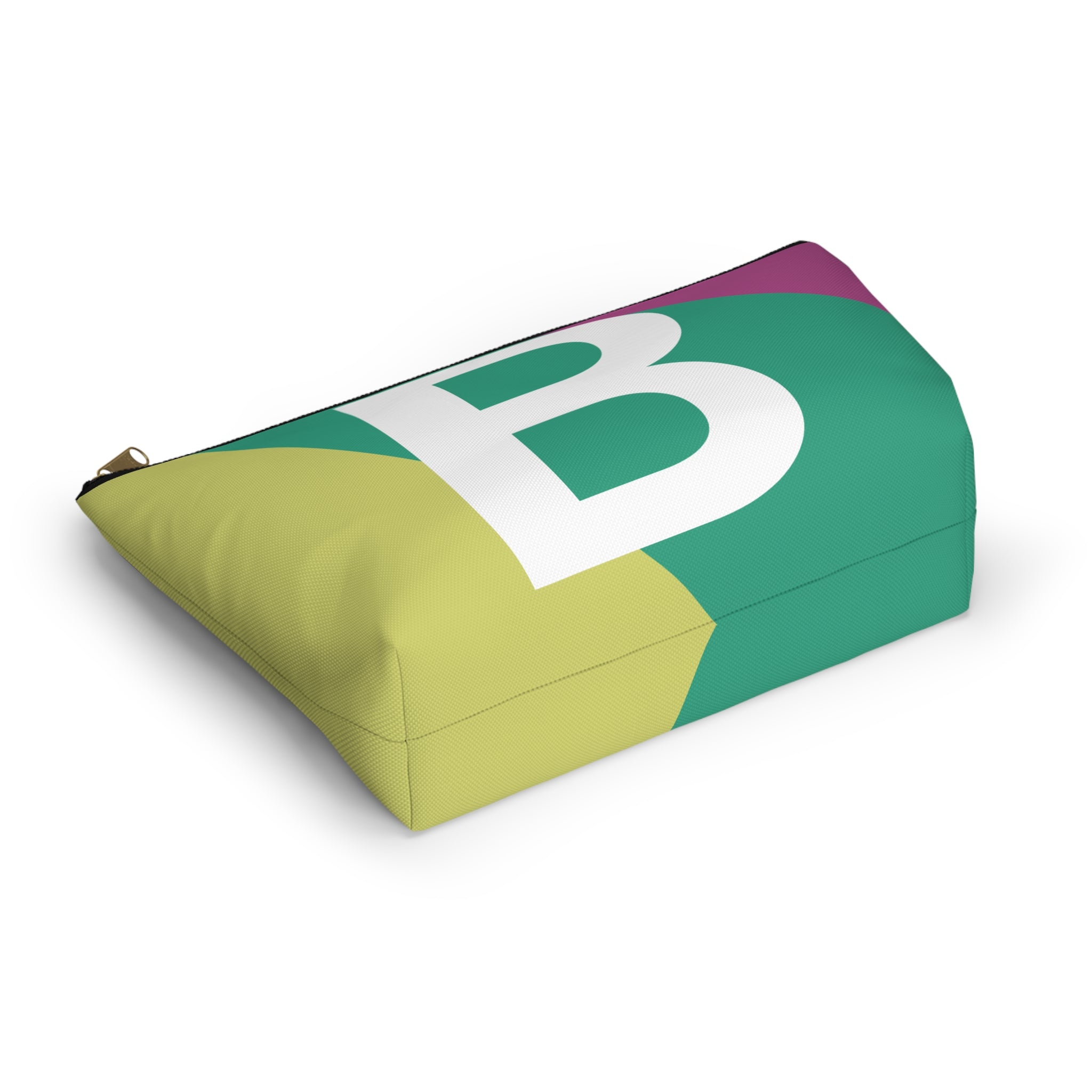 Initials Colorblock Accessory Pouch — Monogram B T-Bottom Cosmetic Bag